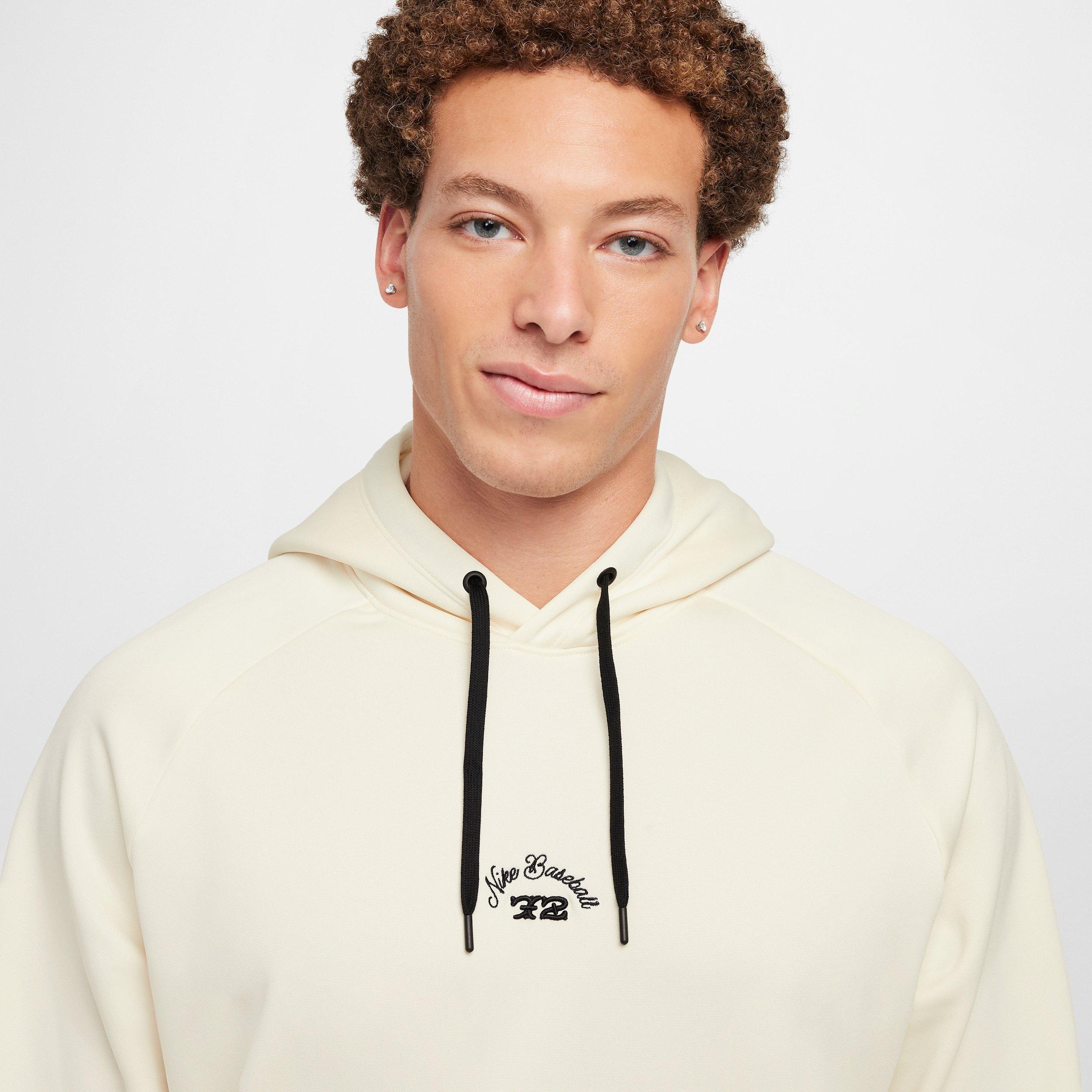 Nike Men's Therma-FIT Pullover Baseball Hoodie - Cream - CREAM Thumbnail View 3