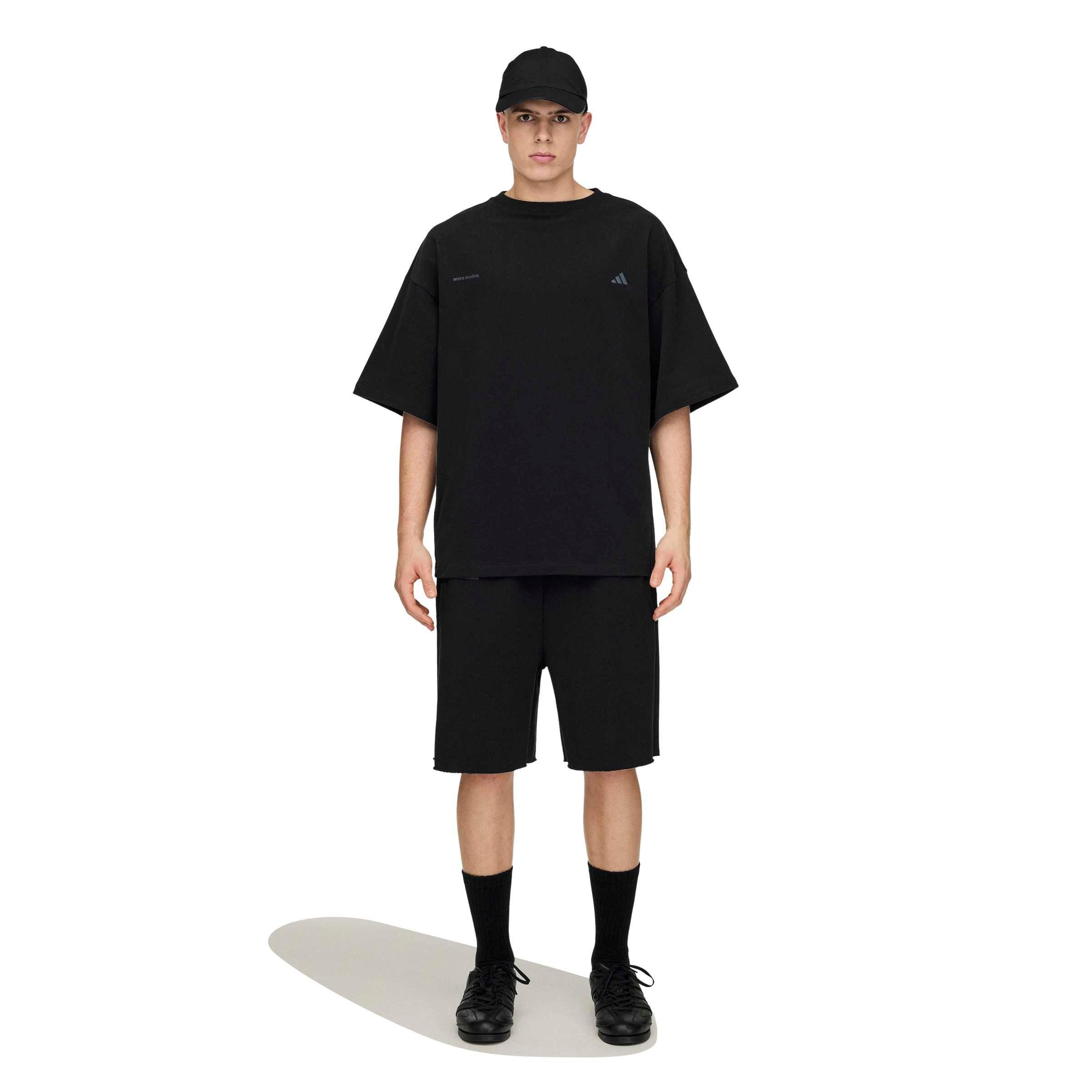 adidas Men's x entire studios Uniform Heavy Drop Shorts - Black - BLACK Thumbnail View 4