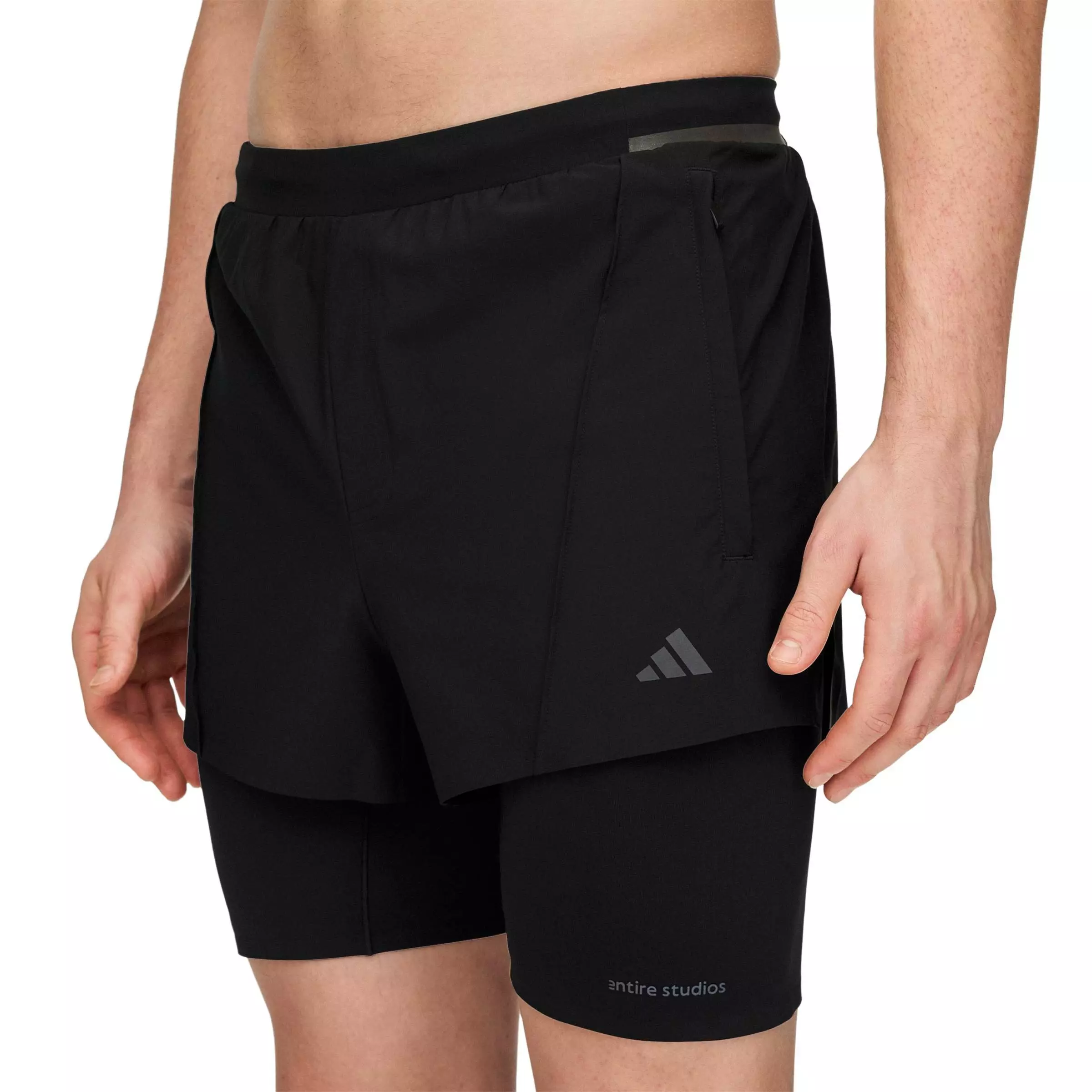 adidas Men's x entire studios D4T Training 2in1 Shorts - Black - BLACK