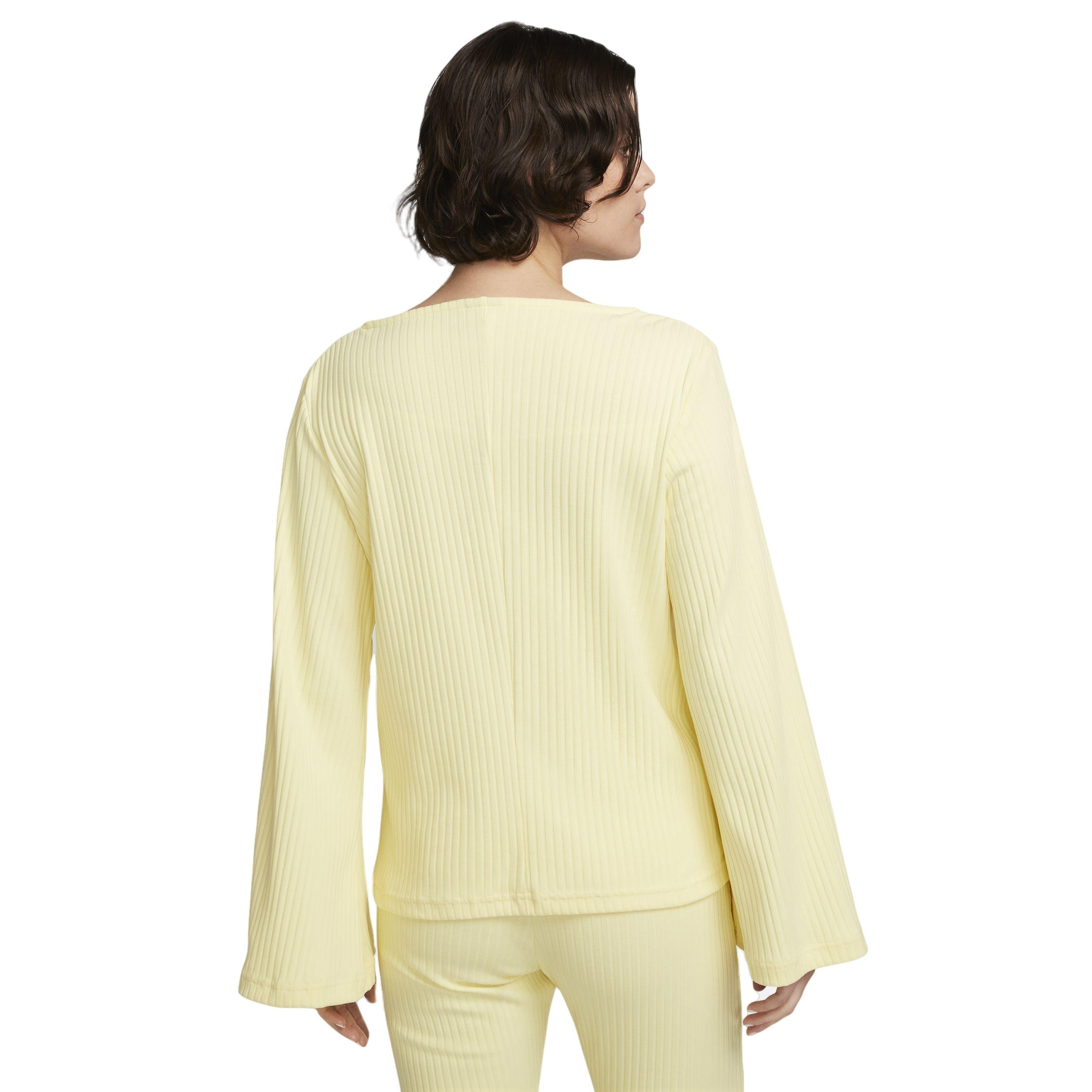 Nike Women's Sportswear Ribbed Jersey Long-Sleeve Top - YELLOW Thumbnail View 2