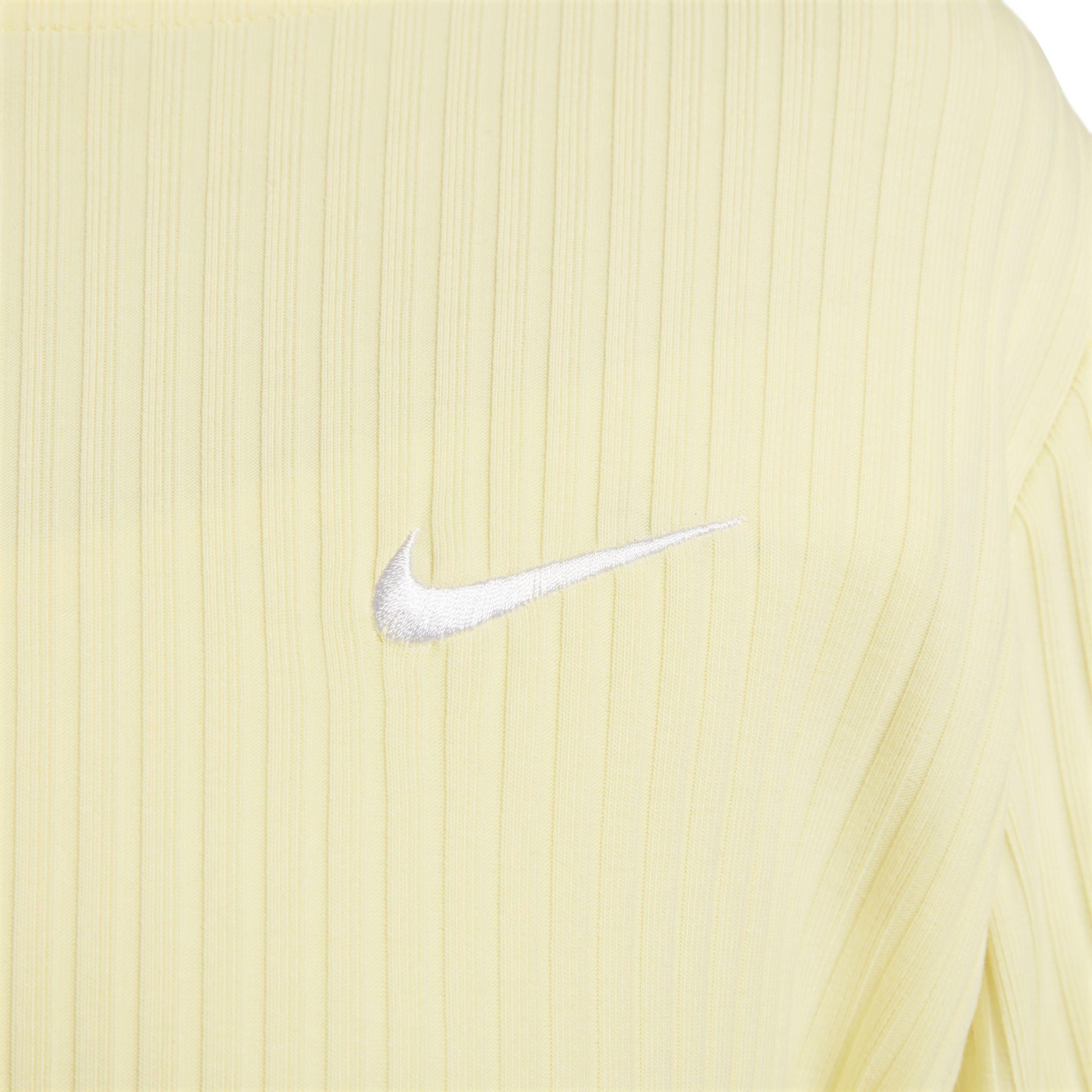 Nike Women's Sportswear Ribbed Jersey Long-Sleeve Top - YELLOW Thumbnail View 4