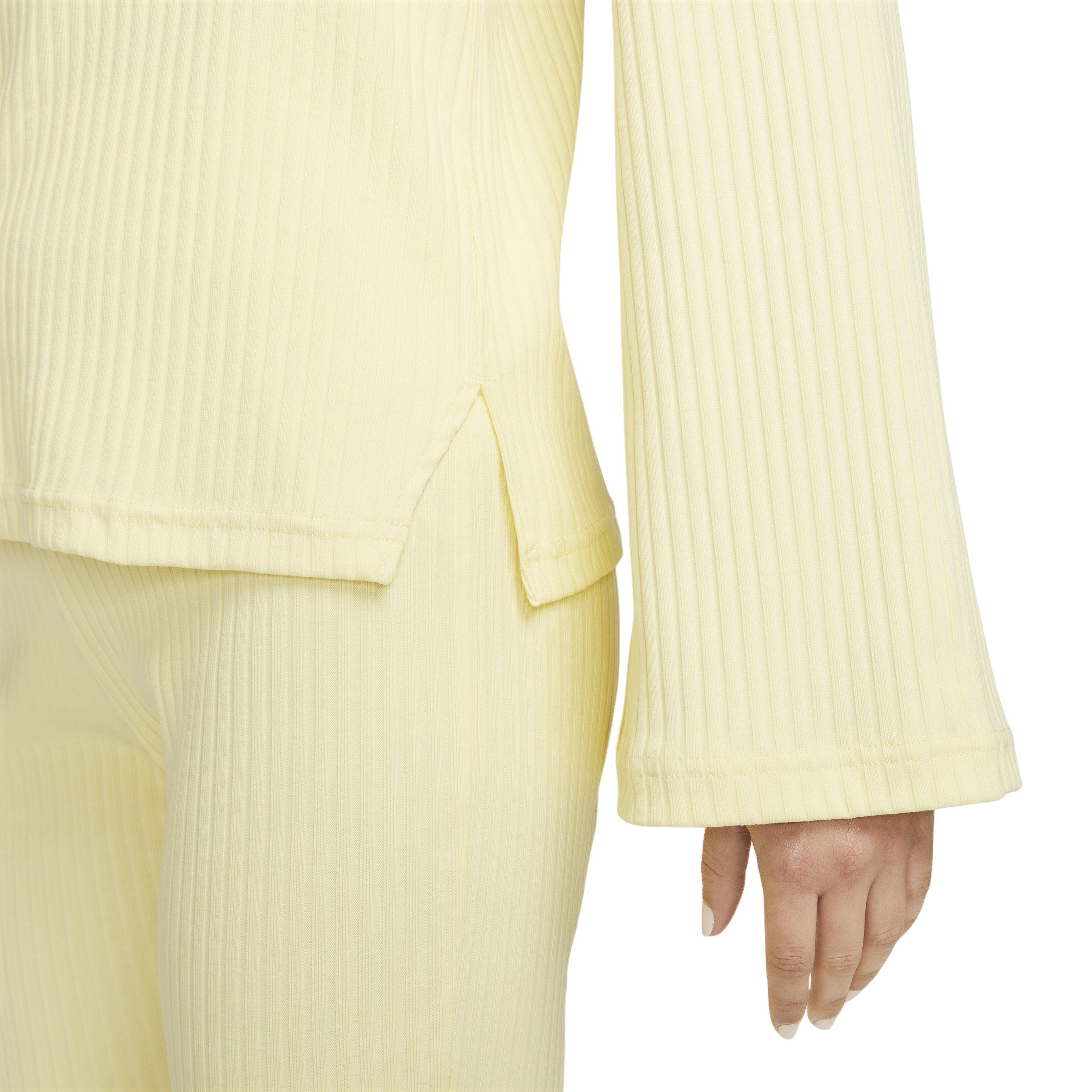 Nike Women's Sportswear Ribbed Jersey Long-Sleeve Top - YELLOW Thumbnail View 5