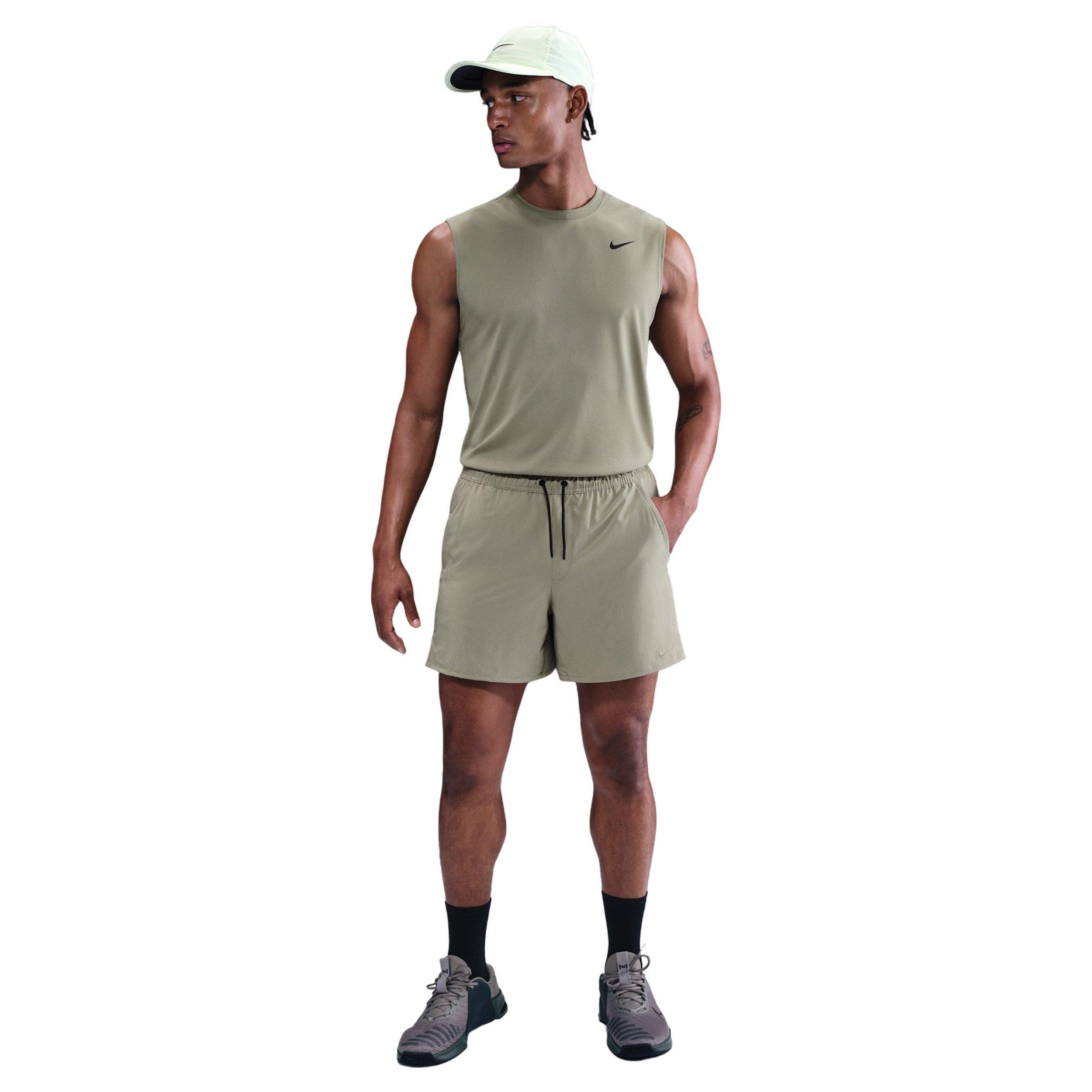 Nike Men's Unlimited Dri-FIT 5" Unlined Versatile Shorts - Light Green/Black - LIGHT GREEN/BLACK Thumbnail View 1