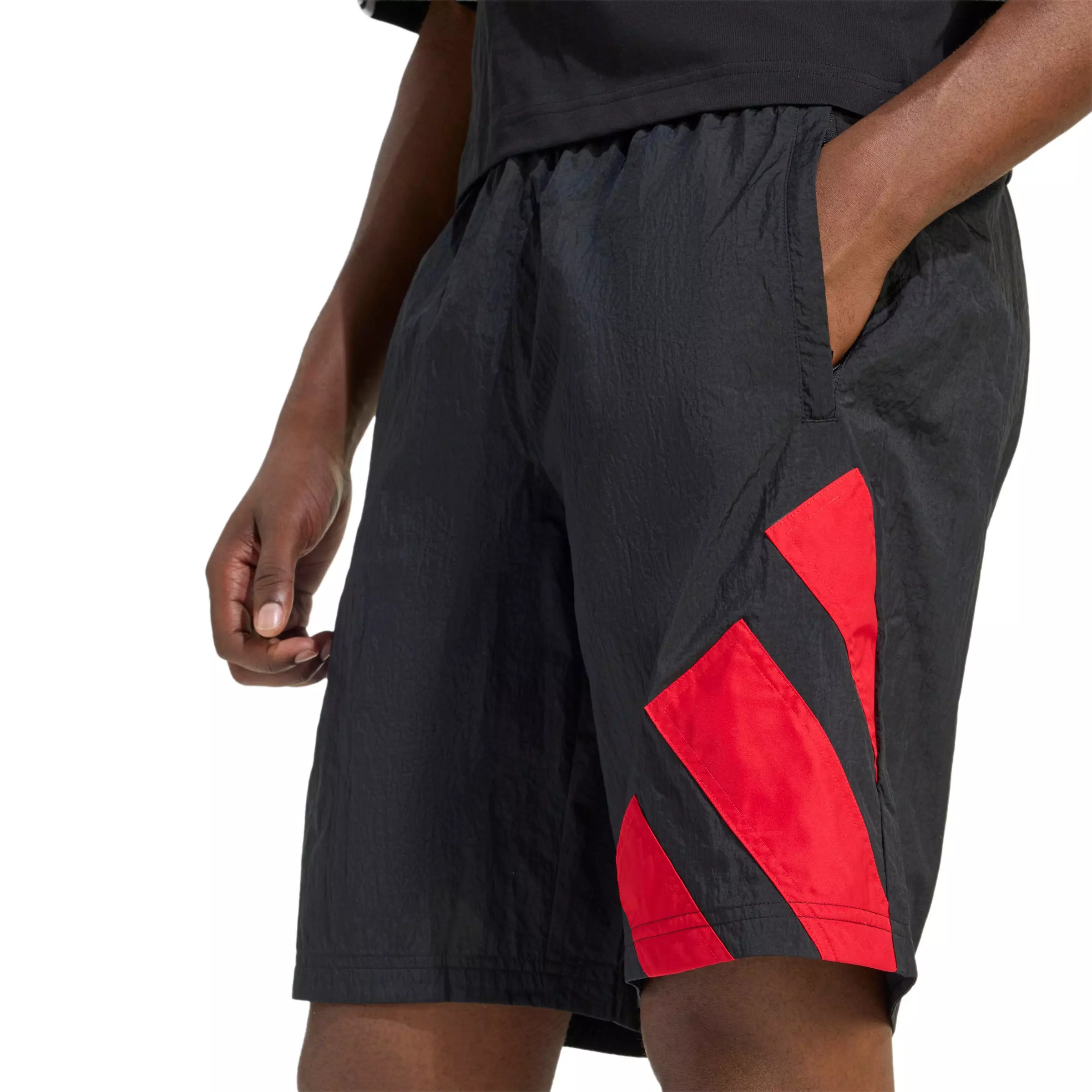 adidas Originals Men's Adicolor Blocked Shorts - Black/Red - BLACK/RED