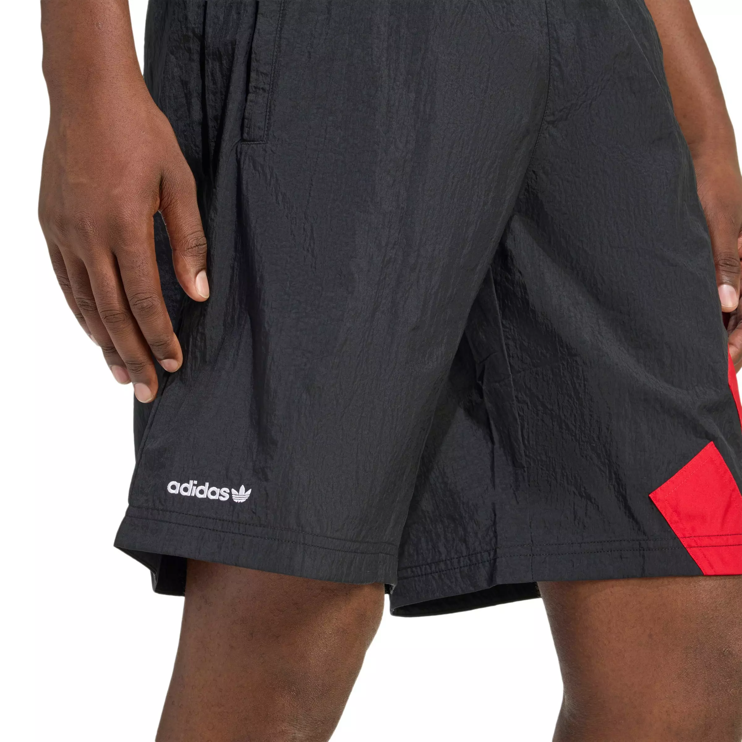 adidas Originals Men's Adicolor Blocked Shorts - Black/Red - BLACK/RED