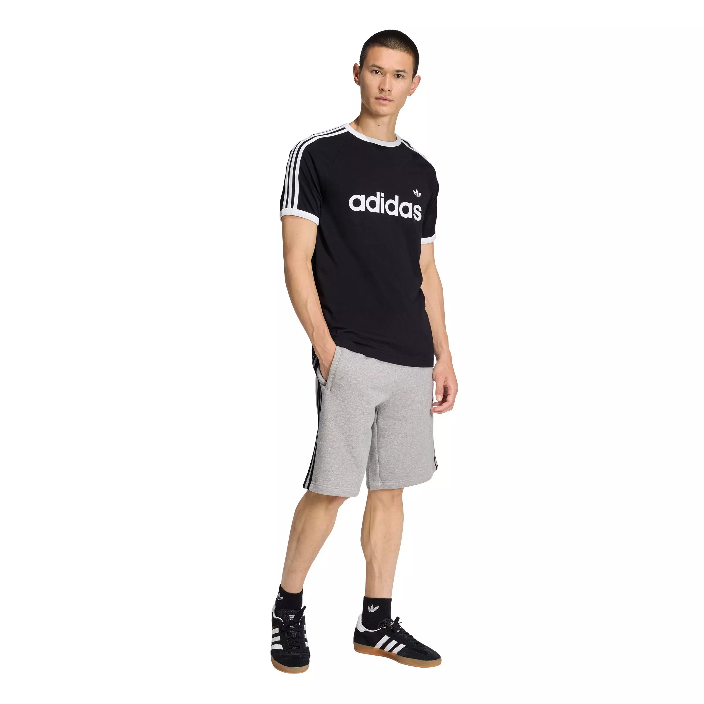 adidas Originals Men's 3-Stripes Shorts - Grey - GREY