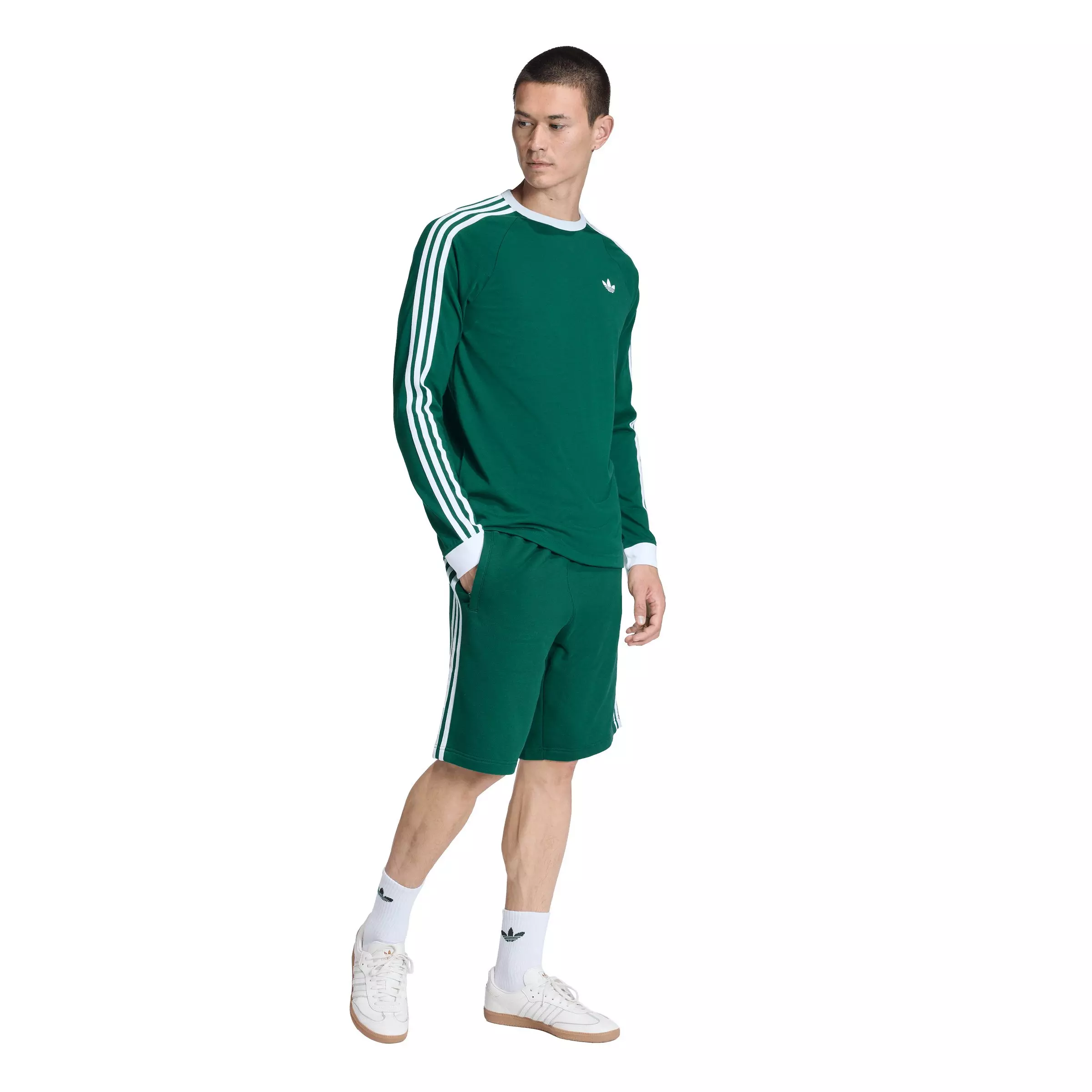 adidas Originals Men's 3-Stripes Shorts - Green - GREEN