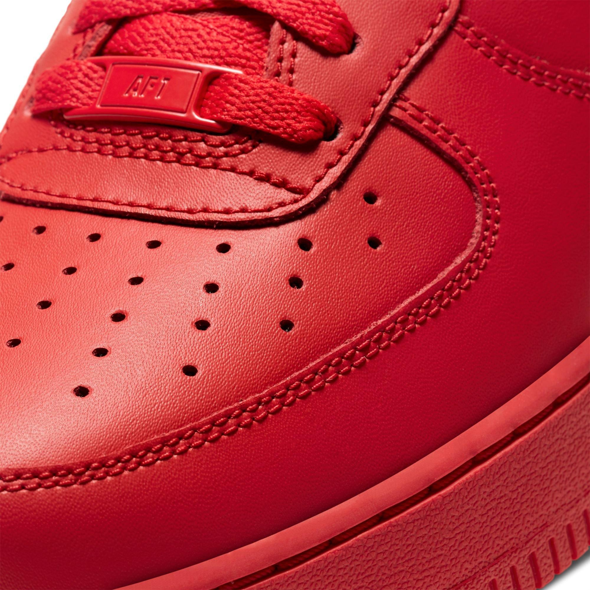 Nike Air Force 1 Black/University Red Grade School Boys' Shoe - Hibbett