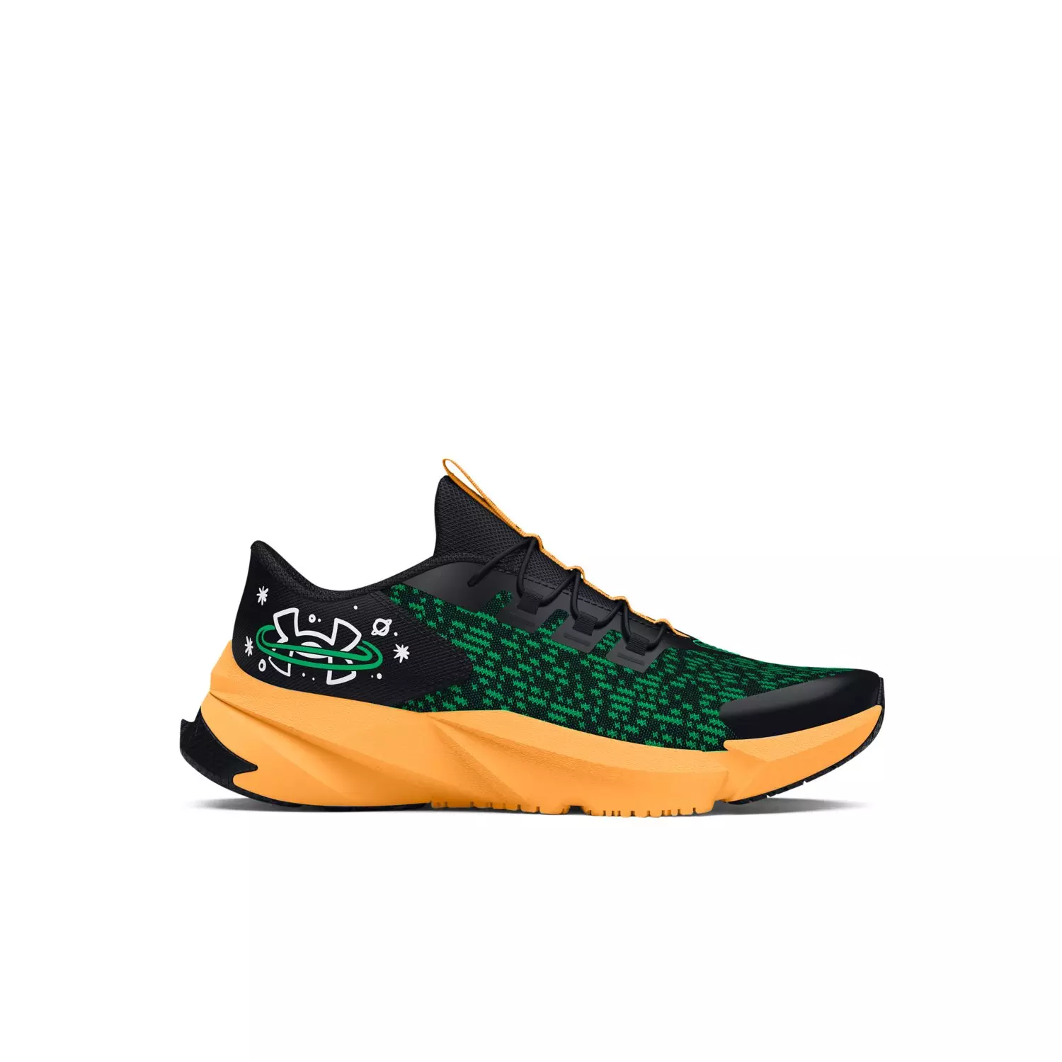 Under Armour Scramjet 5 AL OTW "Black/Nova Orange/White" Preschool Boys' Running Shoe - BLACK/ORANGE/WHITE