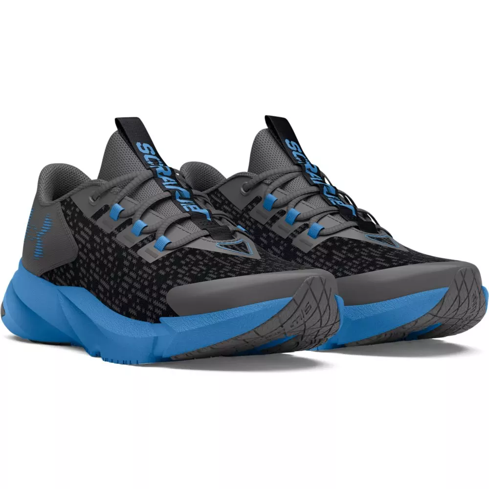 Under Armour Scramjet 5 "Black/Castlerock/Viral Blue" Grade School Boys' Running Shoe - BLACK/GREY/BLUE