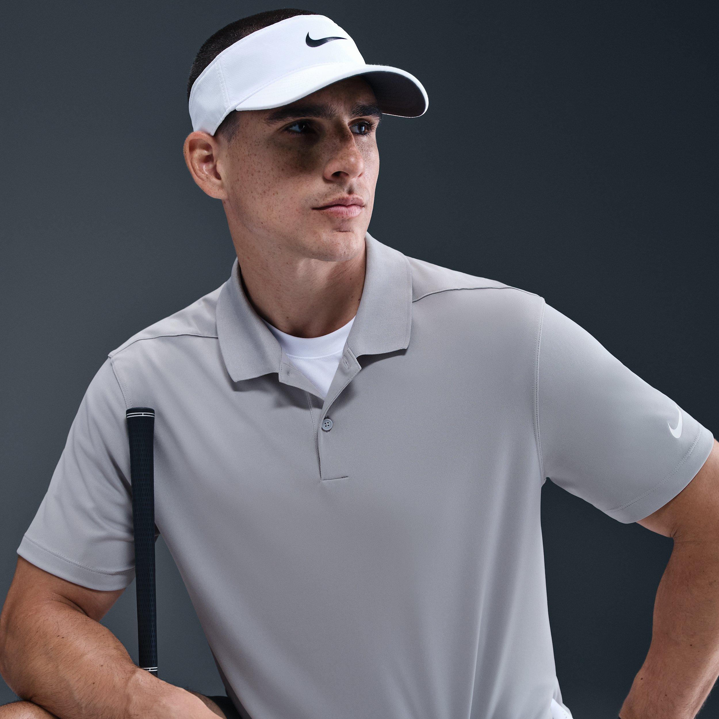 Nike Men's Dri-FIT Victory Solid Golf Polo - GREY Thumbnail View 3