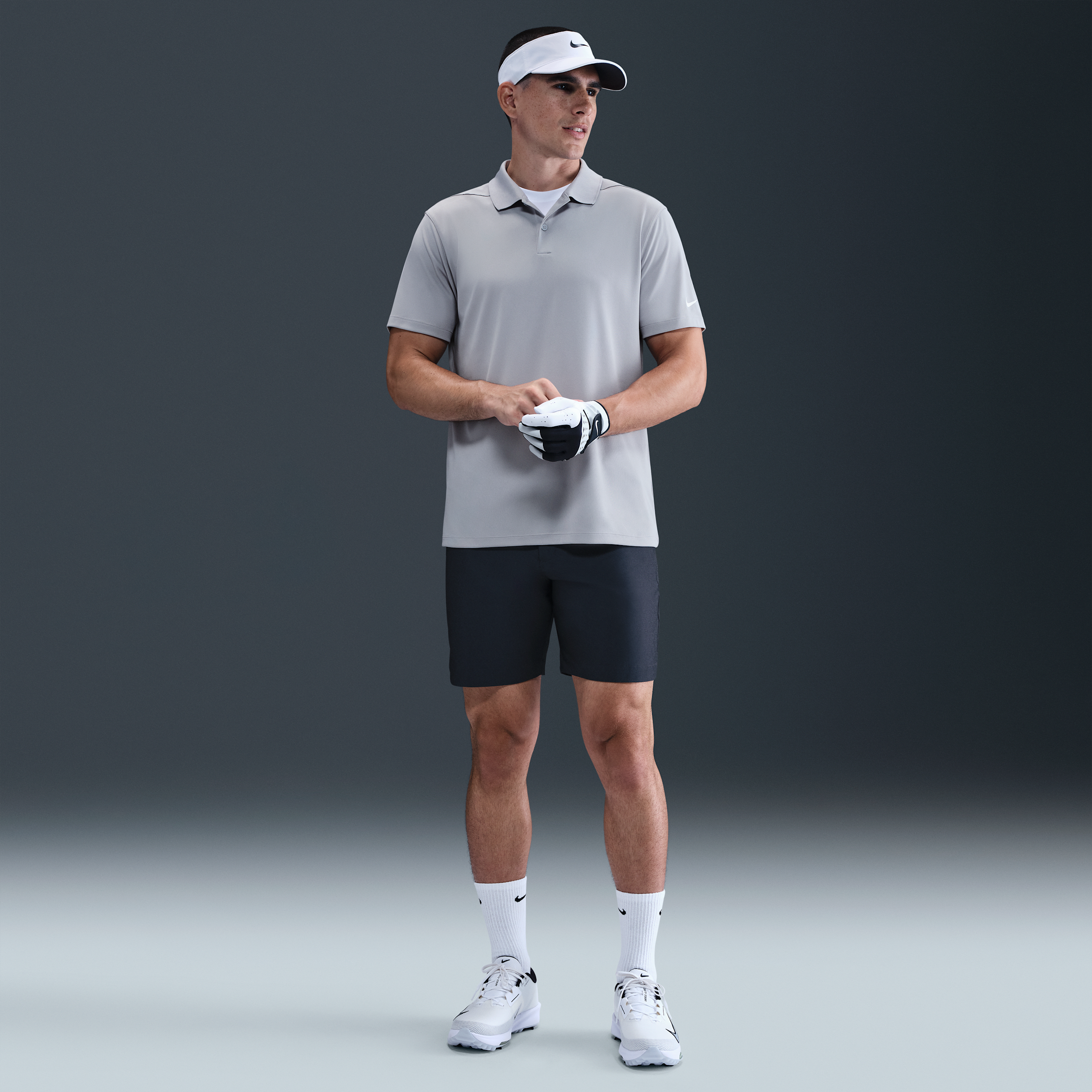 Nike Men's Dri-FIT Victory Solid Golf Polo - GREY Thumbnail View 4