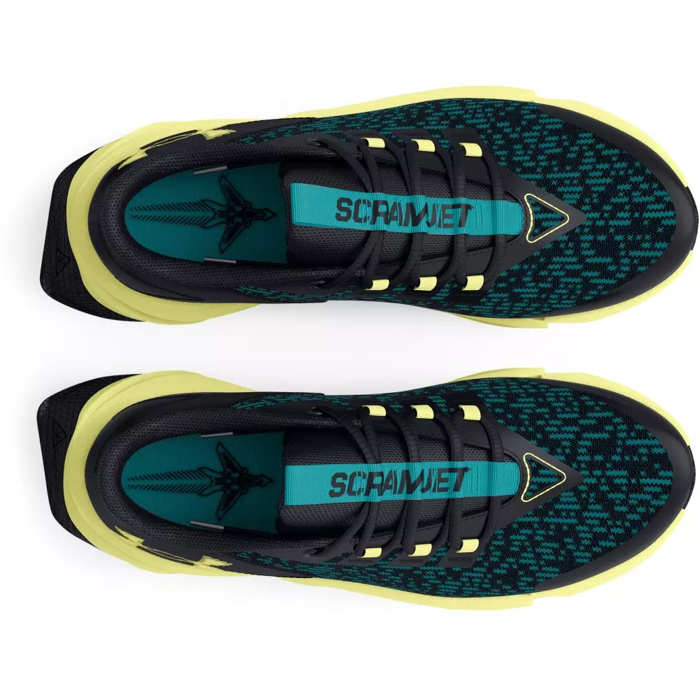 Under Armour Scramjet 5 "Black/Circuit Teal/Sonic Yellow" Grade School Boys' Running Shoe - BLACK/TEAL/YELLOW