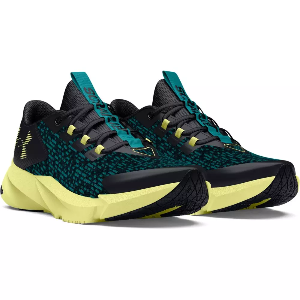 Under Armour Scramjet 5 "Black/Circuit Teal/Sonic Yellow" Grade School Boys' Running Shoe - BLACK/TEAL/YELLOW