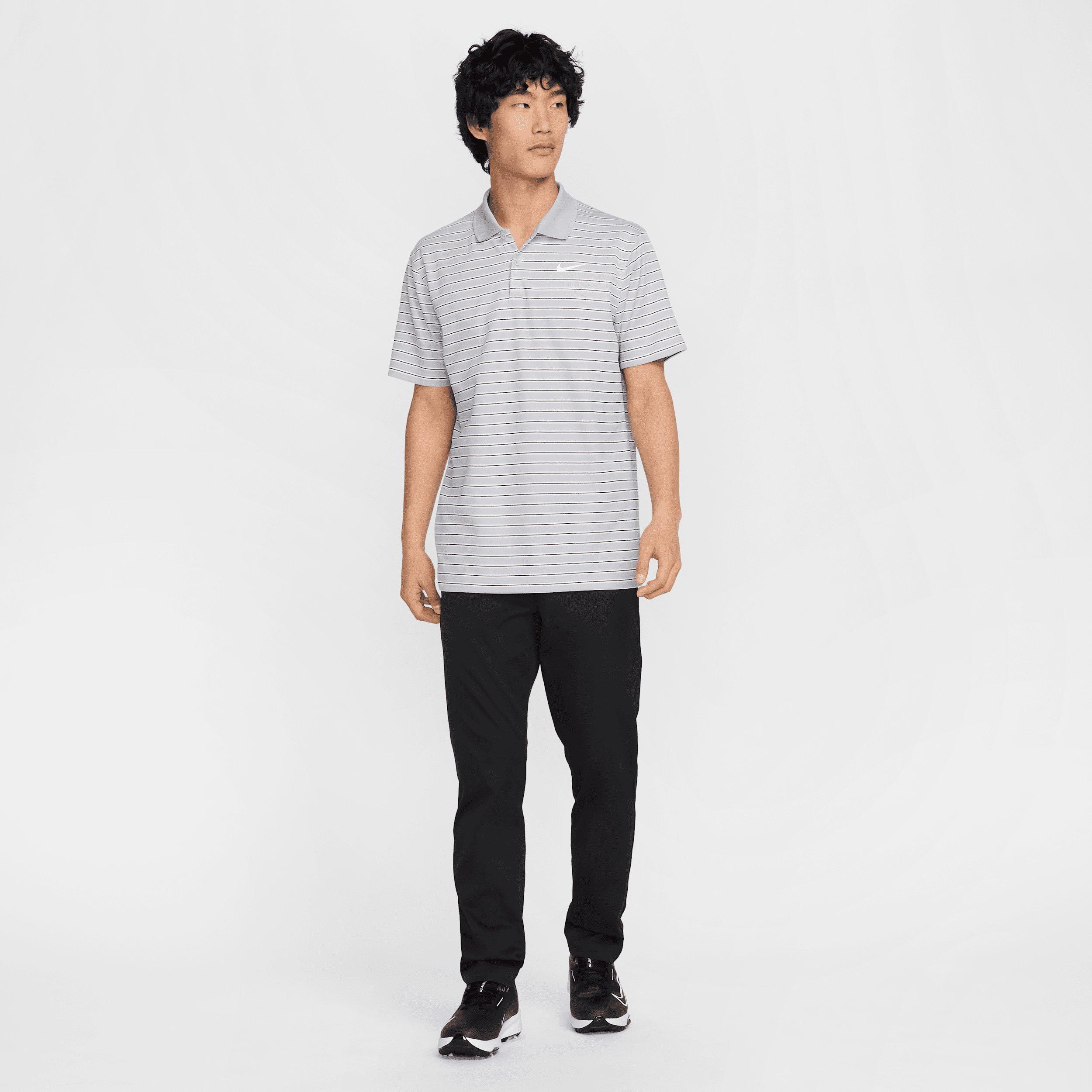 Nike Men's Dri-FIT Victory Striped Golf Polo - Grey - GREY Thumbnail View 4