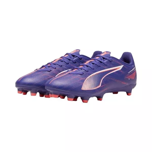 PUMA Ultra 5 Play FG/AG "Lapis Lazuli/PUMA White/Sunset Glow" Men's Soccer Cleat - BLUE/WHITE/PINK