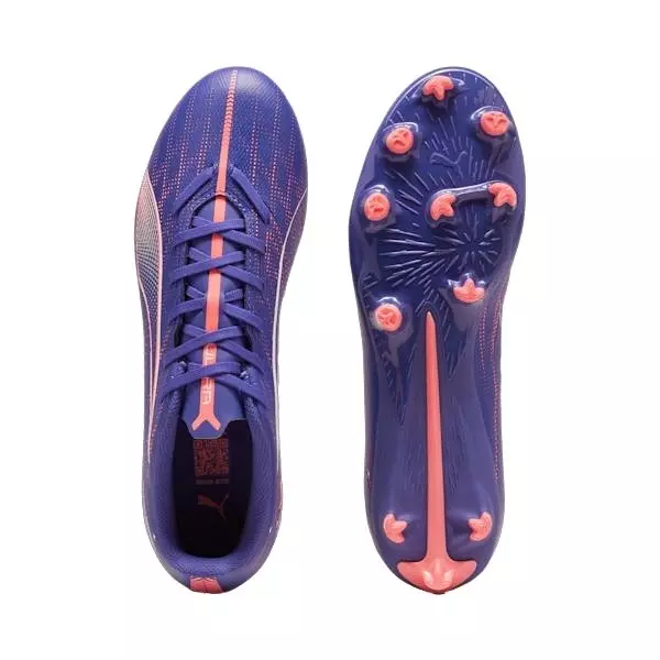 PUMA Ultra 5 Play FG/AG "Lapis Lazuli/PUMA White/Sunset Glow" Men's Soccer Cleat - BLUE/WHITE/PINK