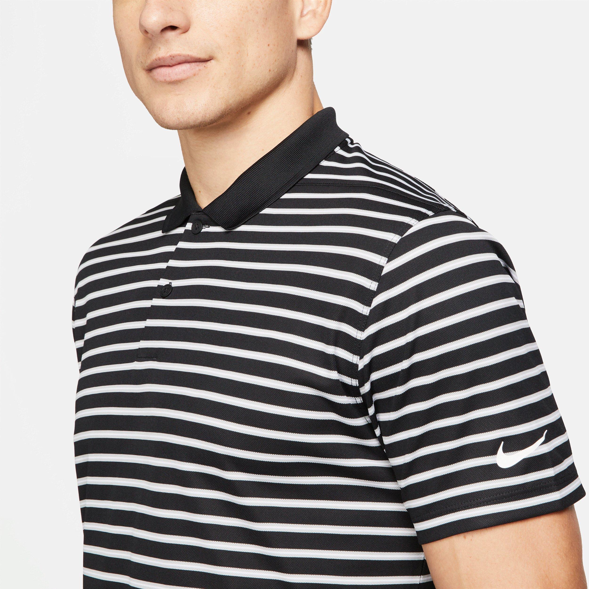 Nike Men's Dri-FIT Victory Striped Golf Polo - Black - BLACK Thumbnail View 3