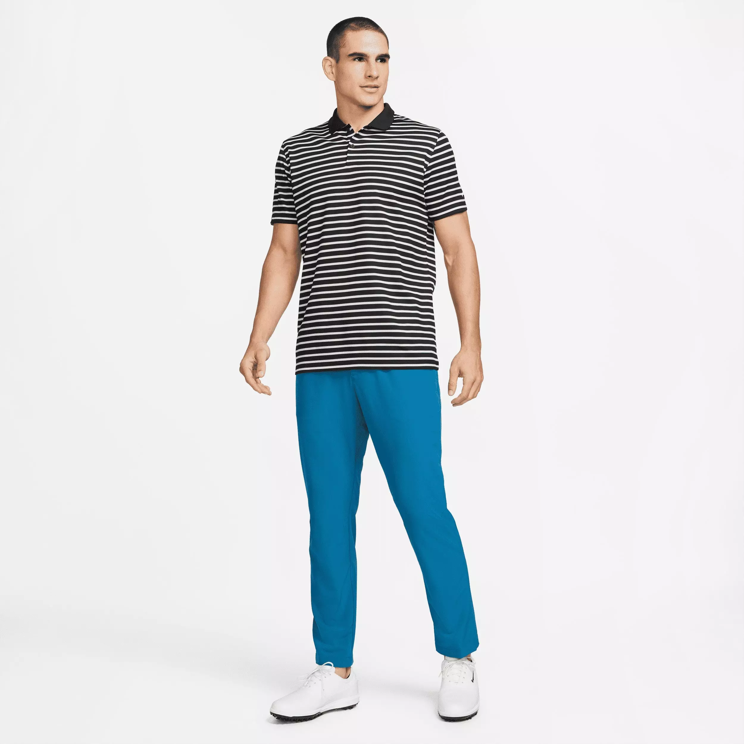 Nike Men's Dri-FIT Victory Striped Golf Polo - Black - BLACK