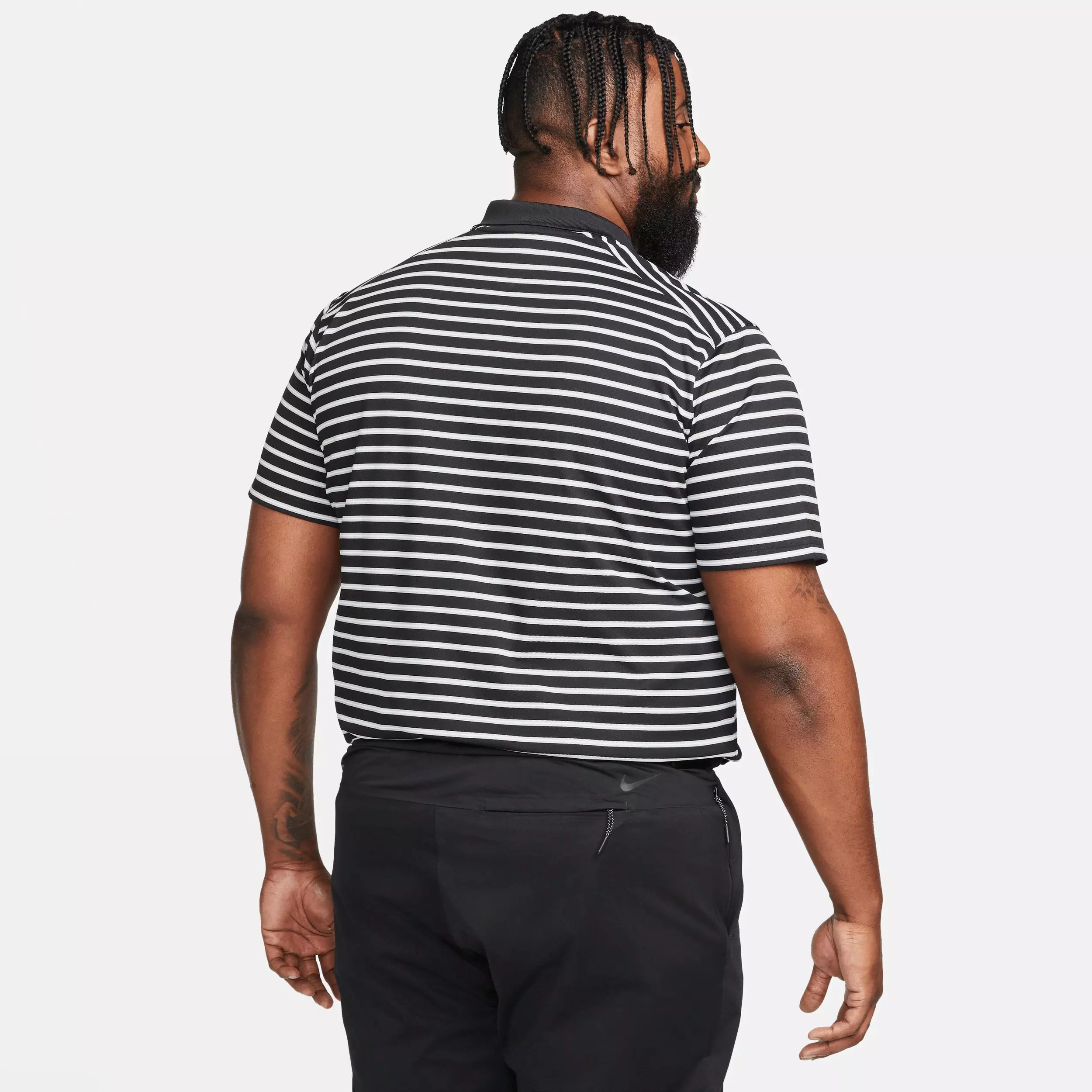 Nike Men's Dri-FIT Victory Striped Golf Polo - Black - BLACK