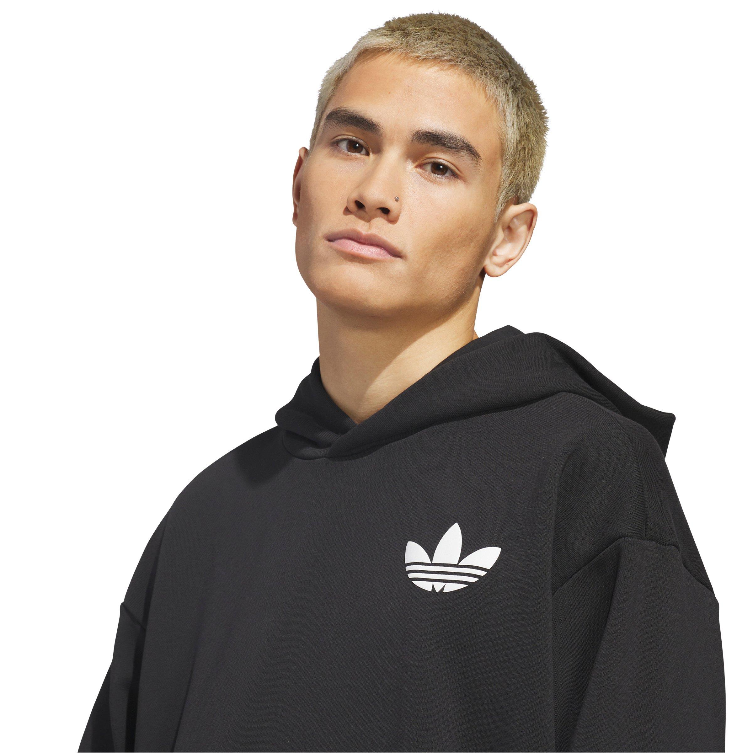 adidas Men's World Wide Hoops Hoodie - Black - BLACK Thumbnail View 3