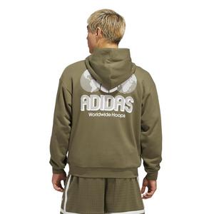 adidas Men's World Wide Hoops Hoodie - Olive