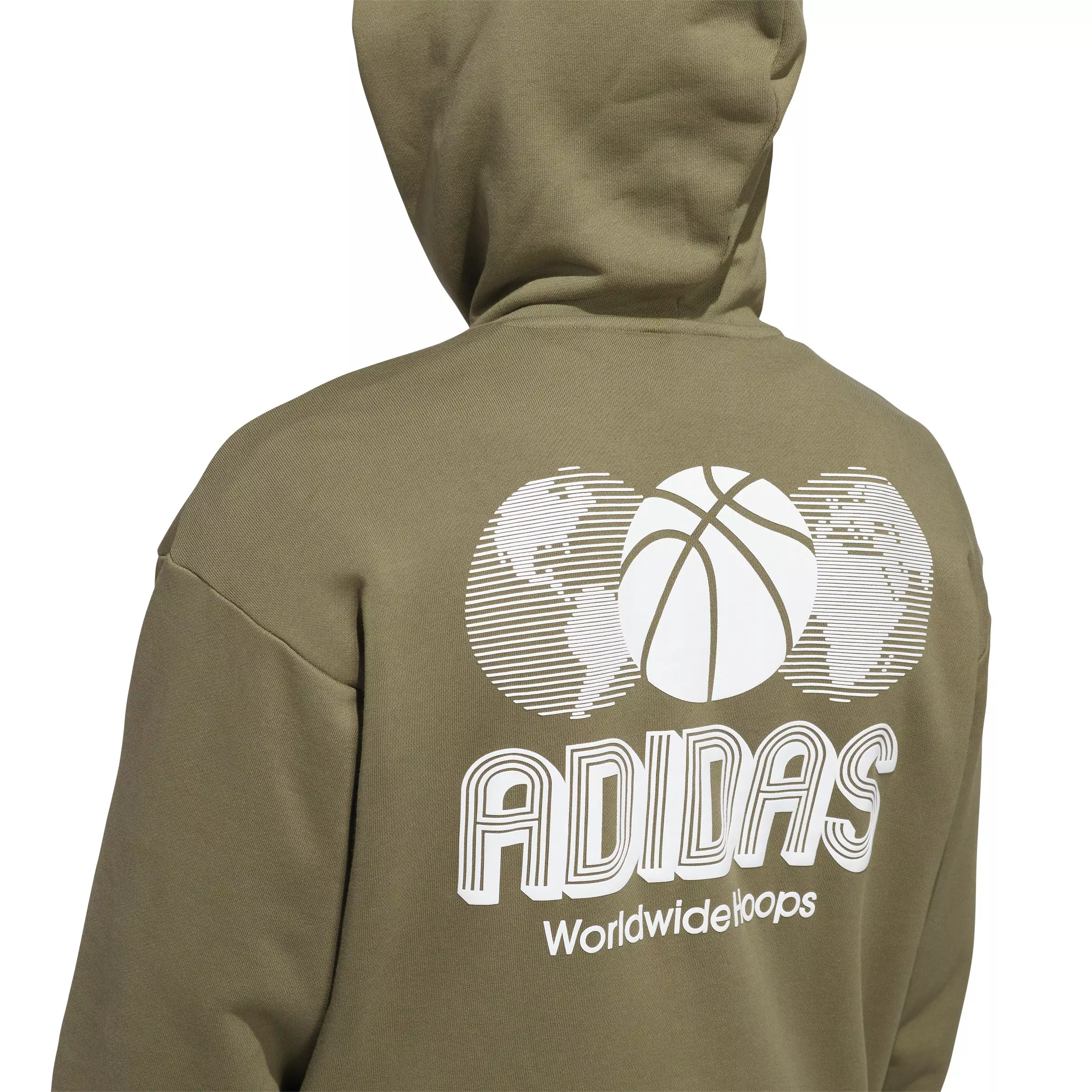 adidas Men's World Wide Hoops Hoodie - Olive - OLIVE