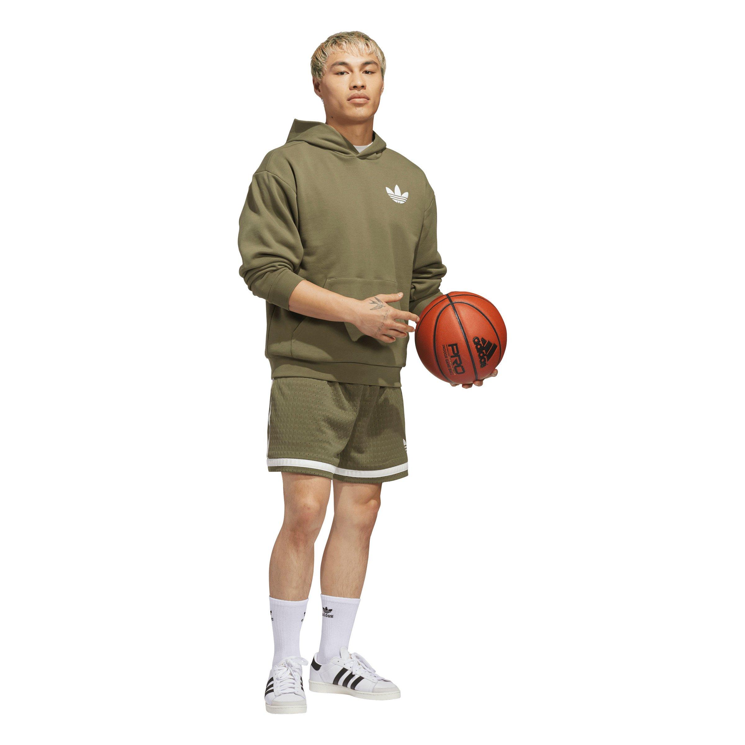 adidas Men's World Wide Hoops Hoodie - Olive - OLIVE Thumbnail View 5