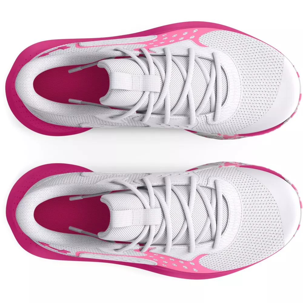 Under Armour Jet '23 "White/Fluo Pink/Astro Pink" Grade School Girls' Basketball Shoe - WHITE/PINK/PINK