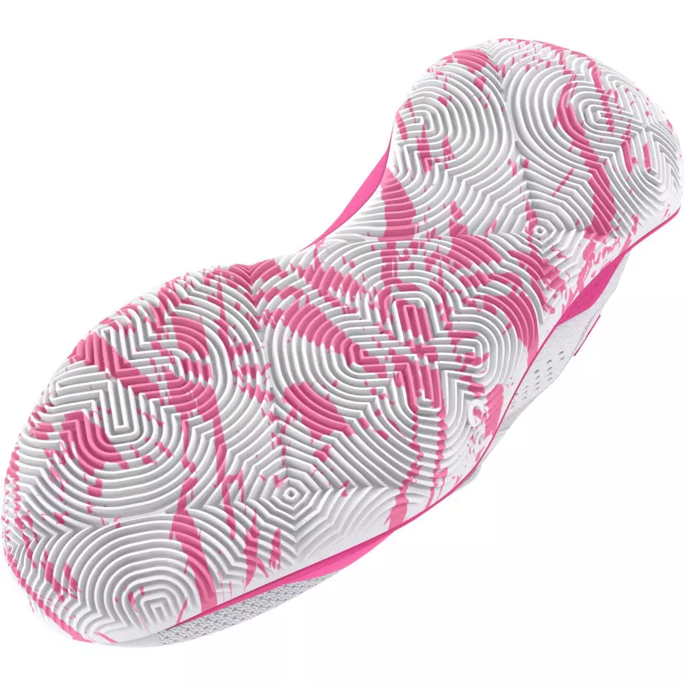 Under Armour Jet '23 "White/Fluo Pink/Astro Pink" Grade School Girls' Basketball Shoe - WHITE/PINK/PINK