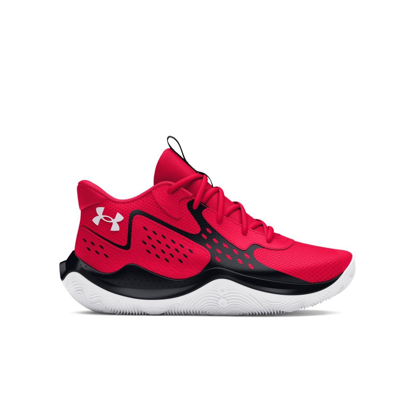 Under Armour Jet '23 "Red/Black/White" Grade School Boys' Basketball Shoe - RED/BLACK/WHITE Thumbnail View 1