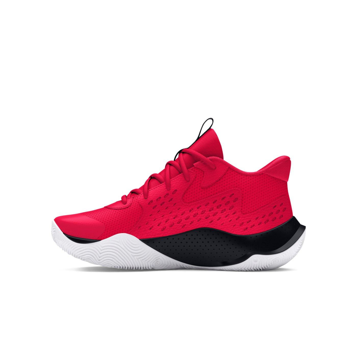 Under Armour Jet '23 "Red/Black/White" Grade School Boys' Basketball Shoe - RED/BLACK/WHITE Thumbnail View 2
