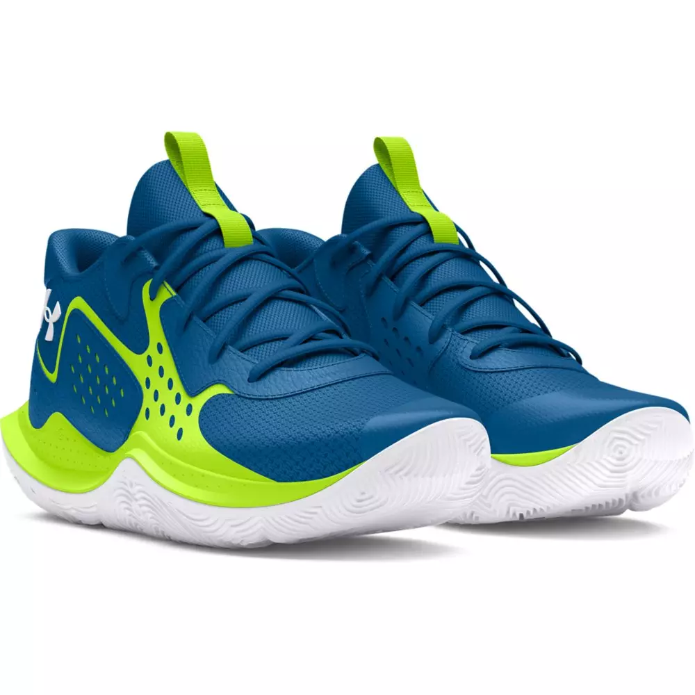 Under Armour Jet '23 "Photon Blue/High Vis Yellow/White" Grade School Boys' Basketball Shoe - BLUE/YELLOW/WHITE