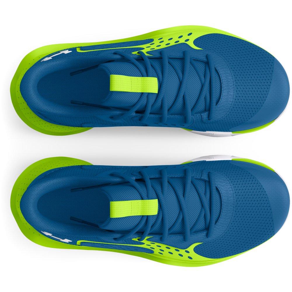 Under Armour Jet '23 "Photon Blue/High Vis Yellow/White" Grade School Boys' Basketball Shoe - BLUE/YELLOW/WHITE Thumbnail View 4