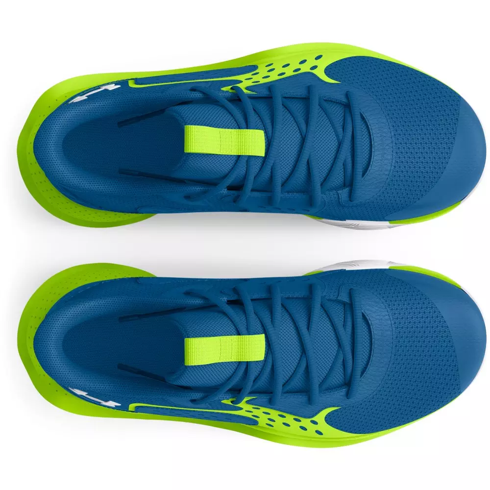 Under Armour Jet '23 "Photon Blue/High Vis Yellow/White" Grade School Boys' Basketball Shoe - BLUE/YELLOW/WHITE