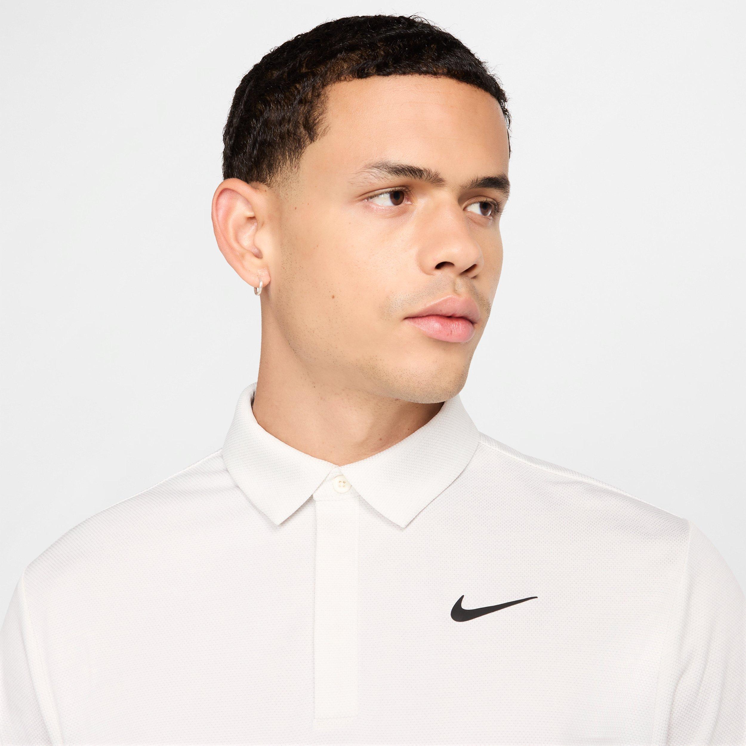 Nike Men's Tour Dri-FIT Jacquard Golf Polo - Ivory - IVORY Thumbnail View 3