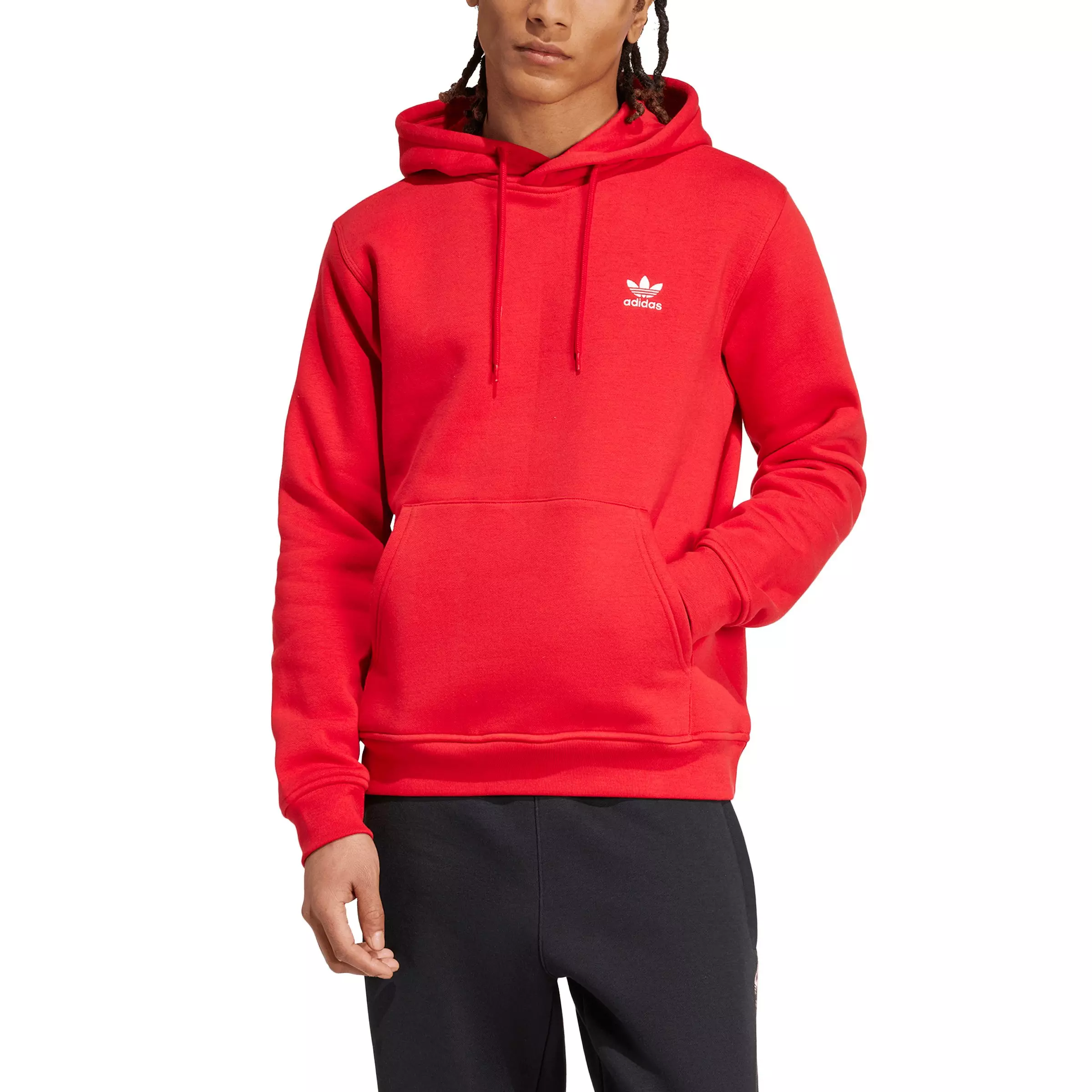adidas Originals Men's Trefoil Essentials Hoodie - Red - RED