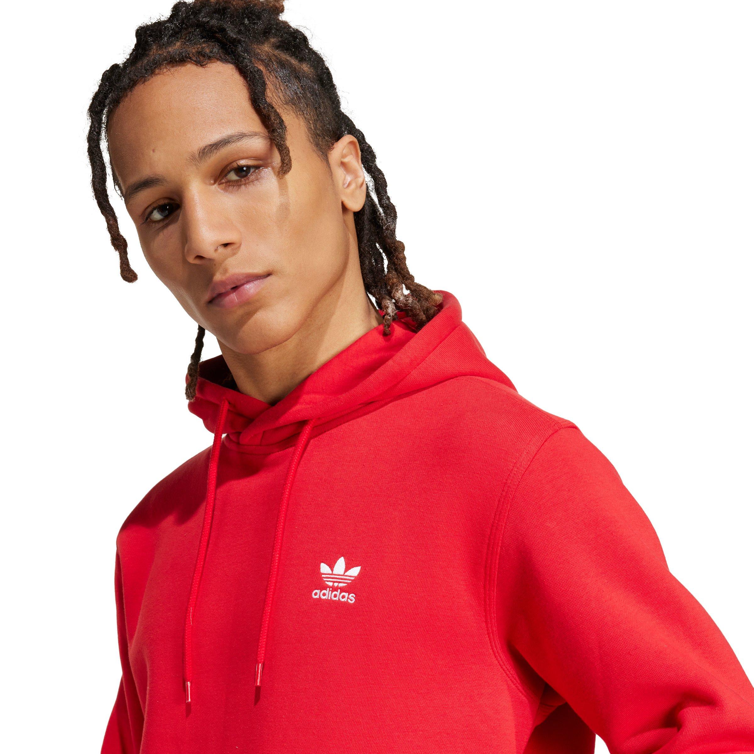 adidas Originals Men's Trefoil Essentials Hoodie - Red - RED Thumbnail View 3