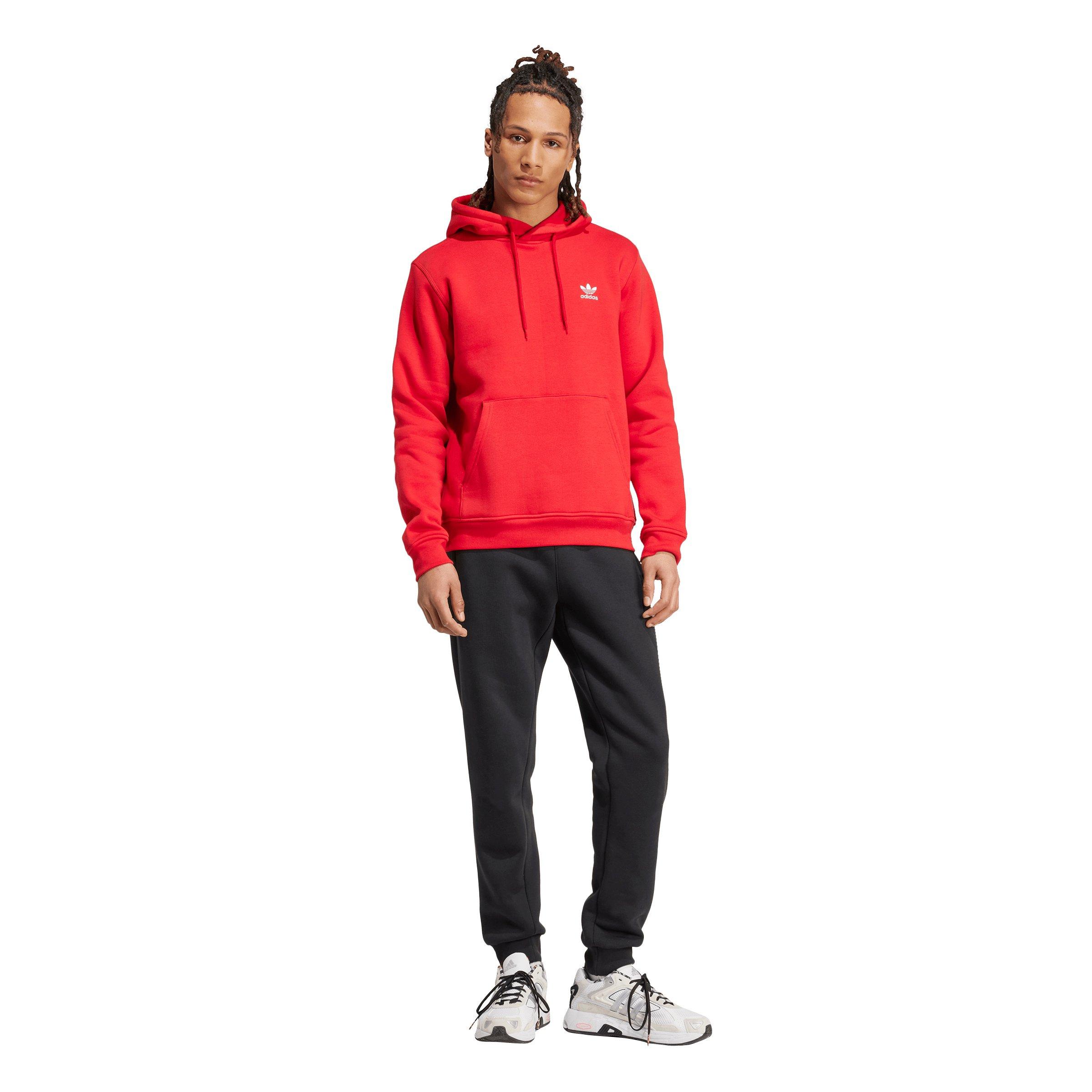 adidas Originals Men's Trefoil Essentials Hoodie - Red - RED Thumbnail View 5