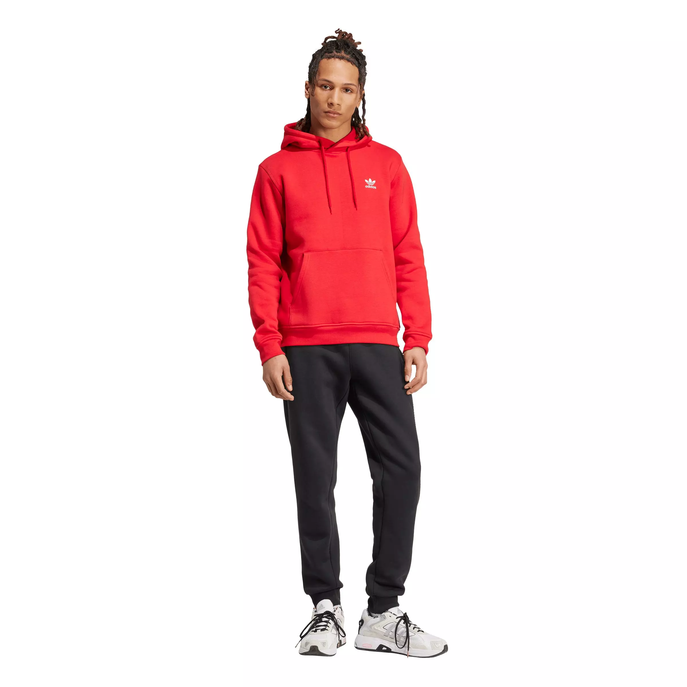 adidas Originals Men's Trefoil Essentials Hoodie - Red - RED