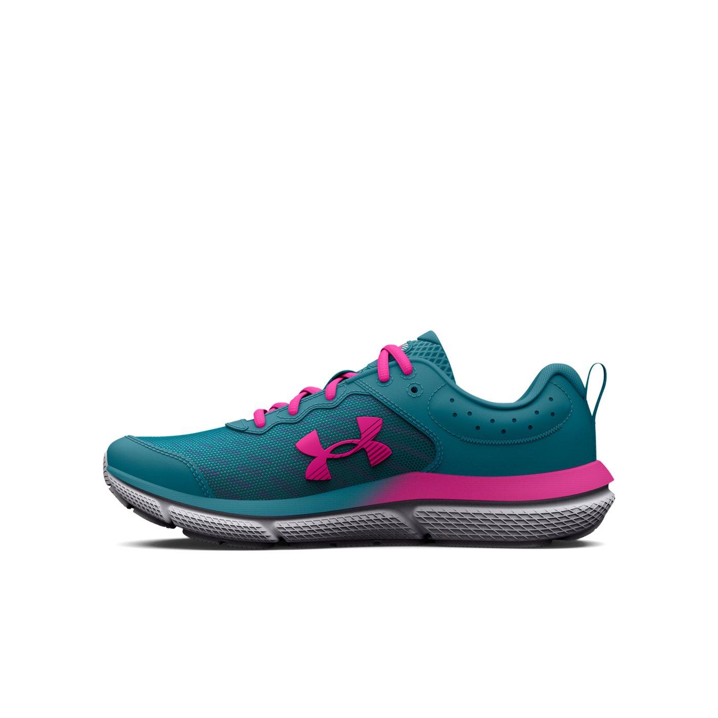 Under Armour Assert 10 "Glacier Blue/Halo Grey/Rebel Pink" Grade School Girls' Running Shoe - BLUE/GREY/PINK Thumbnail View 2