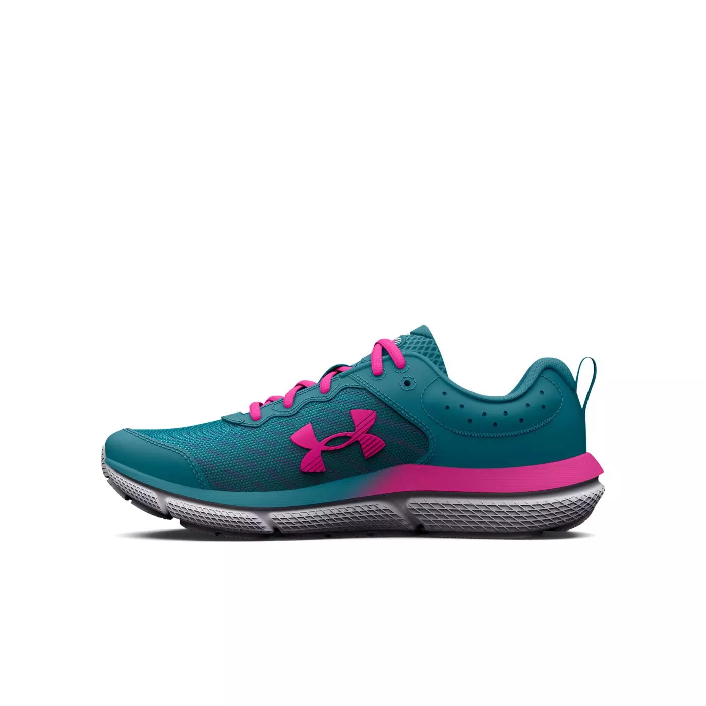 Under Armour Assert 10 "Glacier Blue/Halo Grey/Rebel Pink" Grade School Girls' Running Shoe - BLUE/GREY/PINK