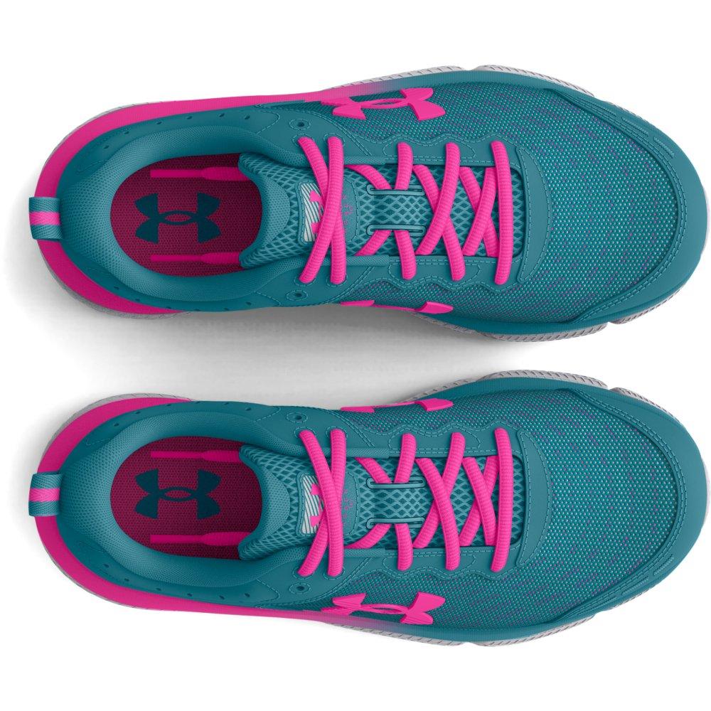 Under Armour Assert 10 "Glacier Blue/Halo Grey/Rebel Pink" Grade School Girls' Running Shoe - BLUE/GREY/PINK Thumbnail View 4