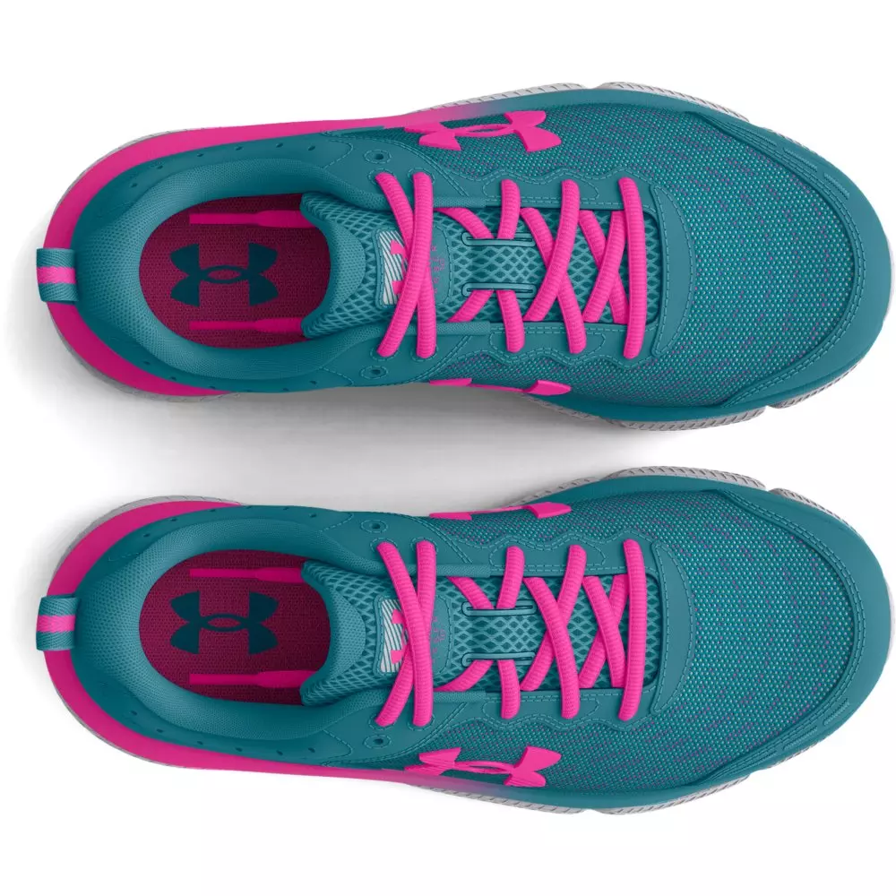 Under Armour Assert 10 "Glacier Blue/Halo Grey/Rebel Pink" Grade School Girls' Running Shoe - BLUE/GREY/PINK