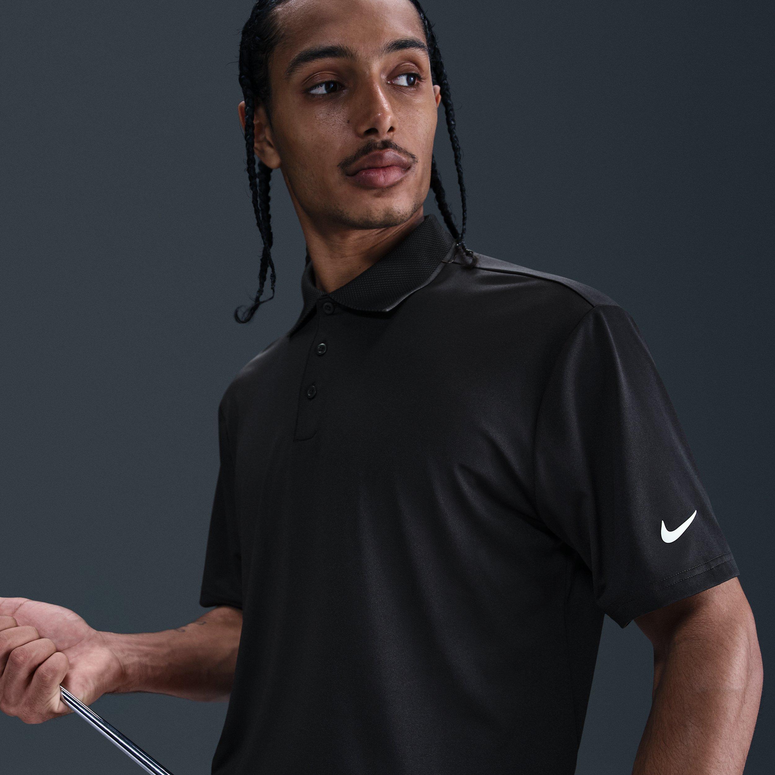 Nike Men's Tour Dri-FIT Golf Polo - BLACK/GREY Thumbnail View 3