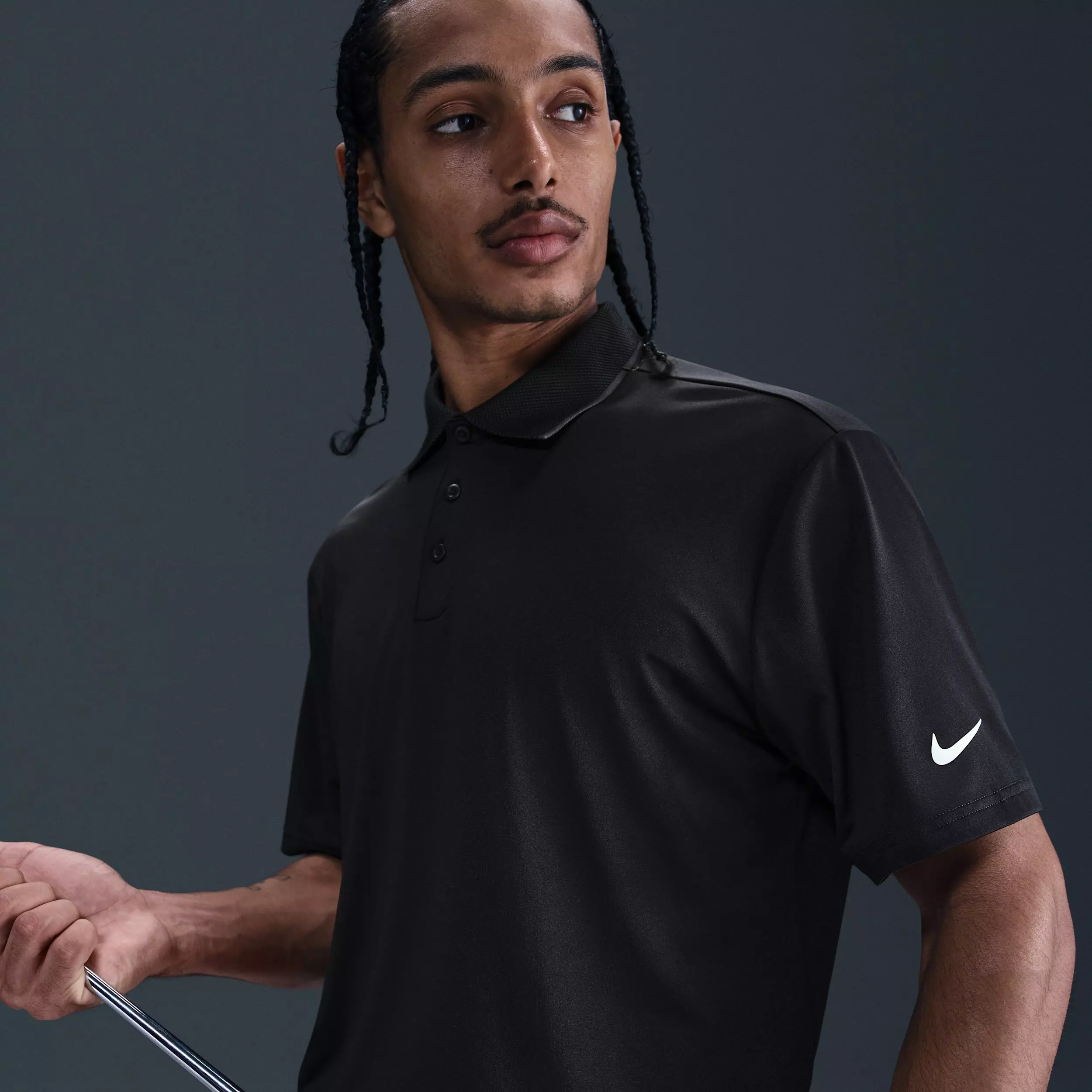 Nike Men's Tour Dri-FIT Golf Polo - BLACK/GREY