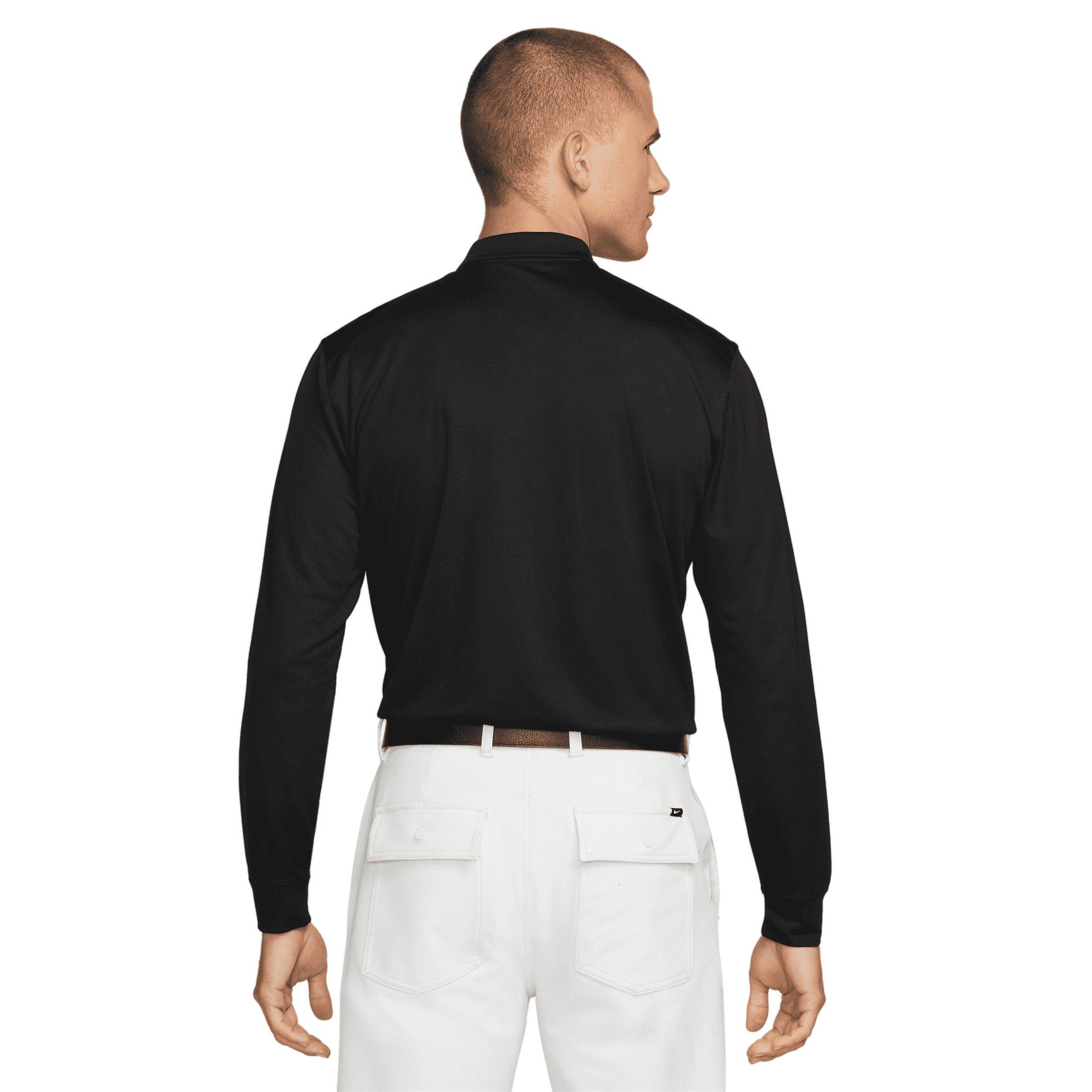 Nike Men's Dri-FIT Victory Long Sleeve Golf Polo - Black - BLACK Thumbnail View 2