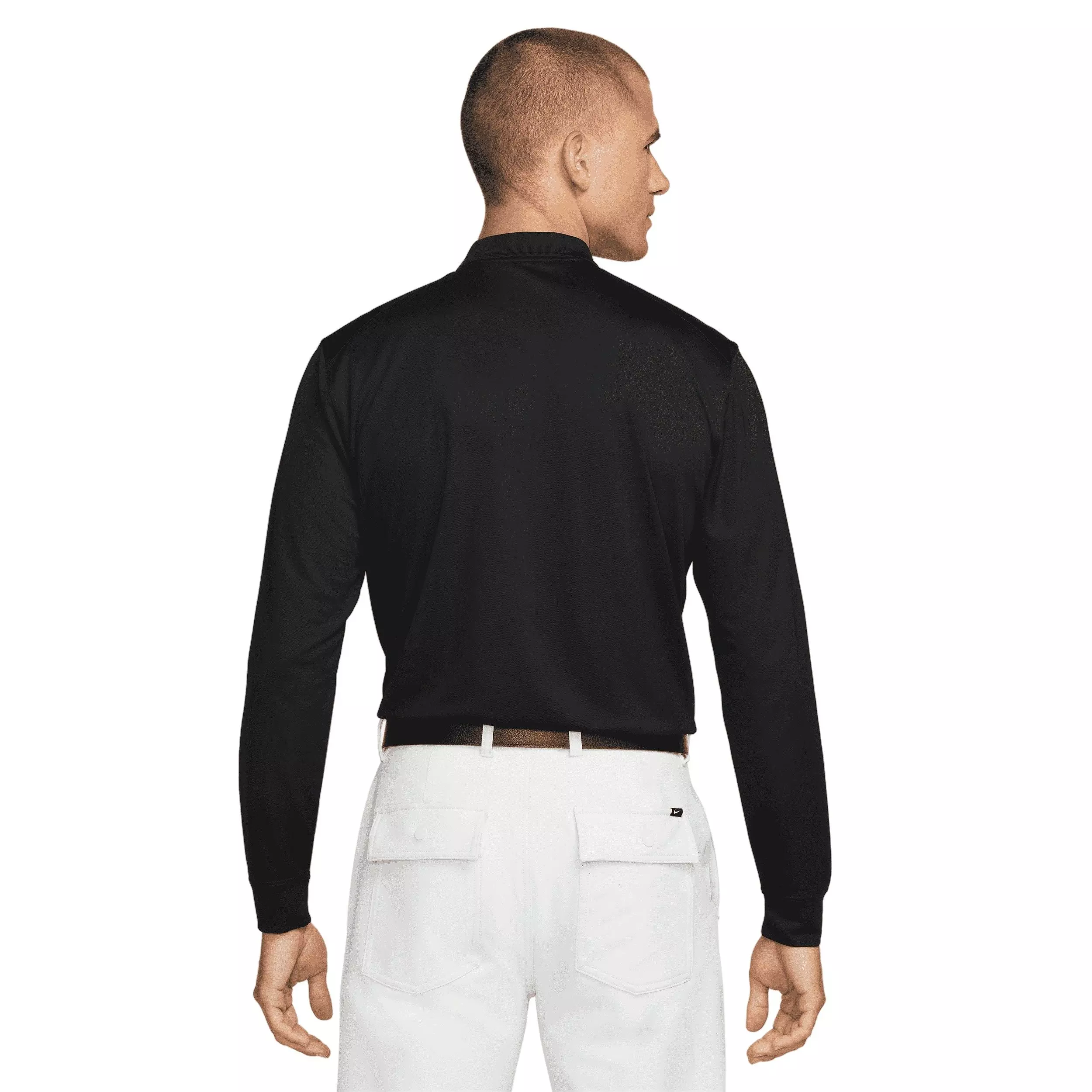 Nike Men's Dri-FIT Victory Long Sleeve Golf Polo - Black - BLACK