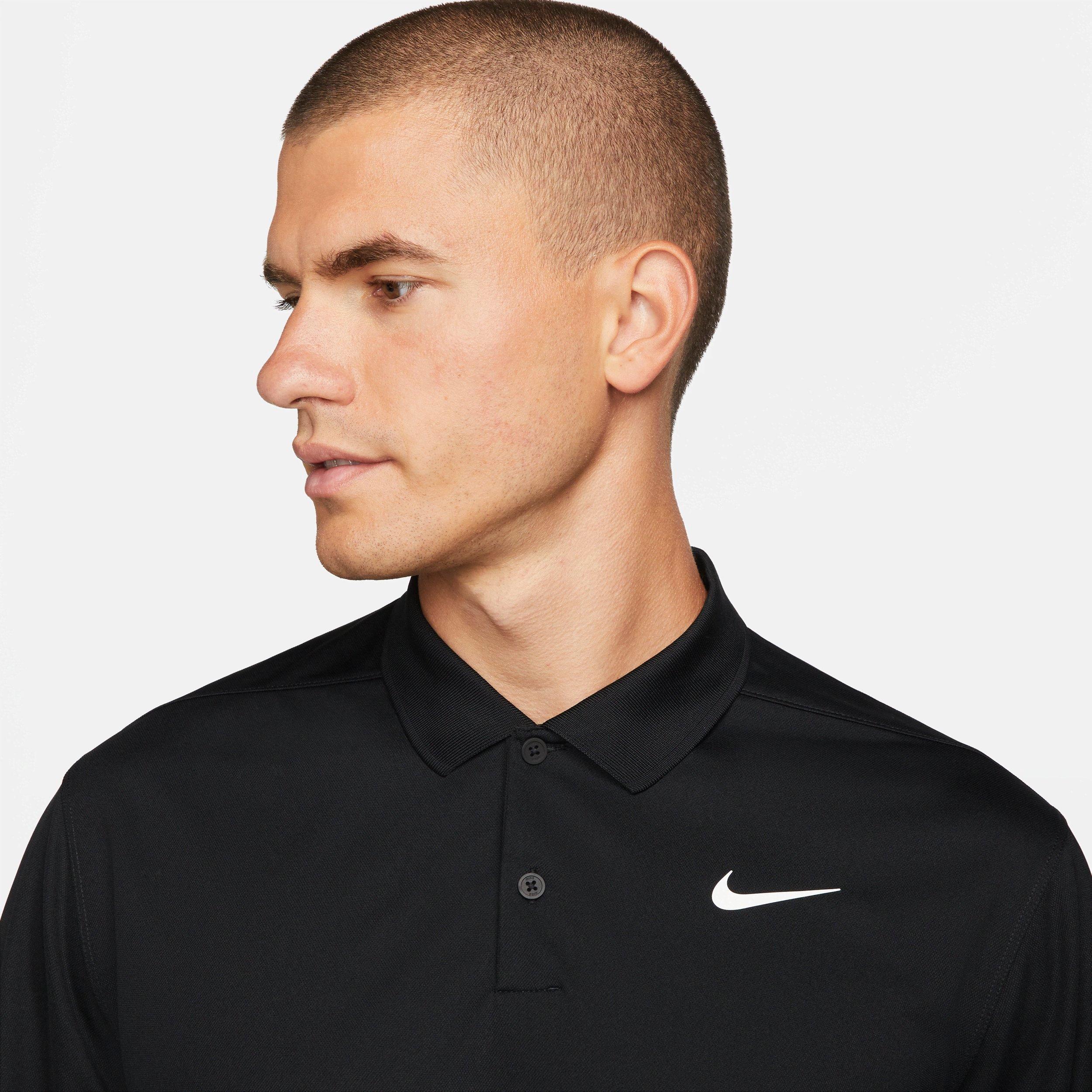 Nike Men's Dri-FIT Victory Long Sleeve Golf Polo - Black - BLACK Thumbnail View 3