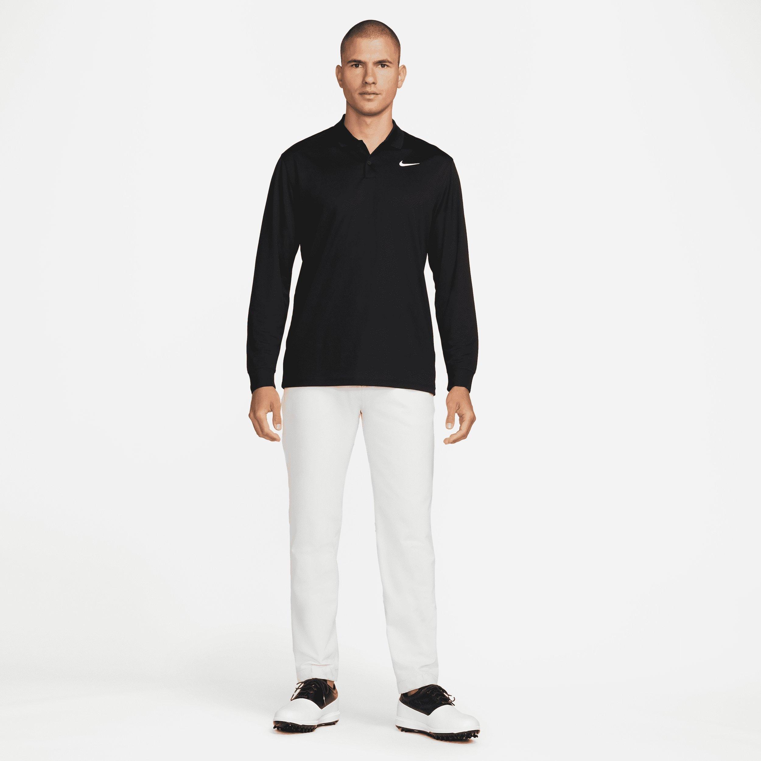 Nike Men's Dri-FIT Victory Long Sleeve Golf Polo - Black - BLACK Thumbnail View 4